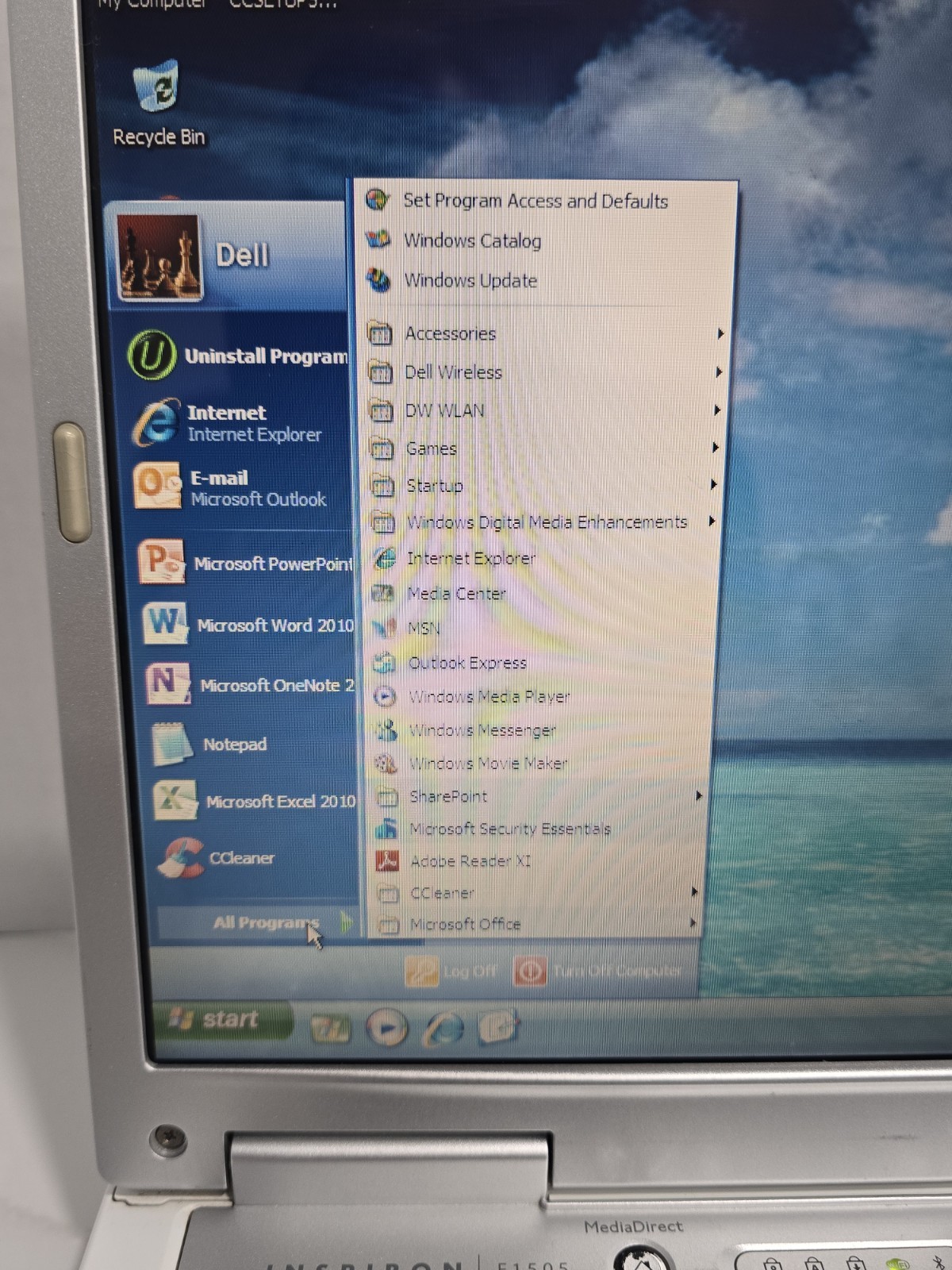 🔥 Dell Inspiron E1505 Retro Laptop Windows XP Pro Intel 1.66GHz Duo Core TESTED
