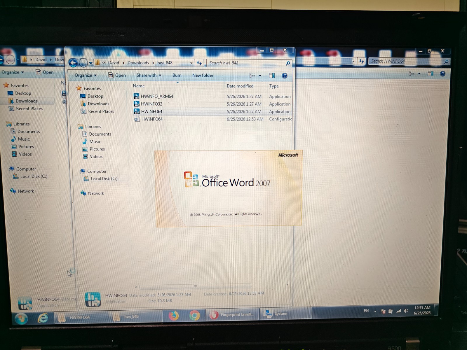 Lenovo R500 Widescreen Laptop Intel P8700 CPU, 8GB Ram, 250GB HDD