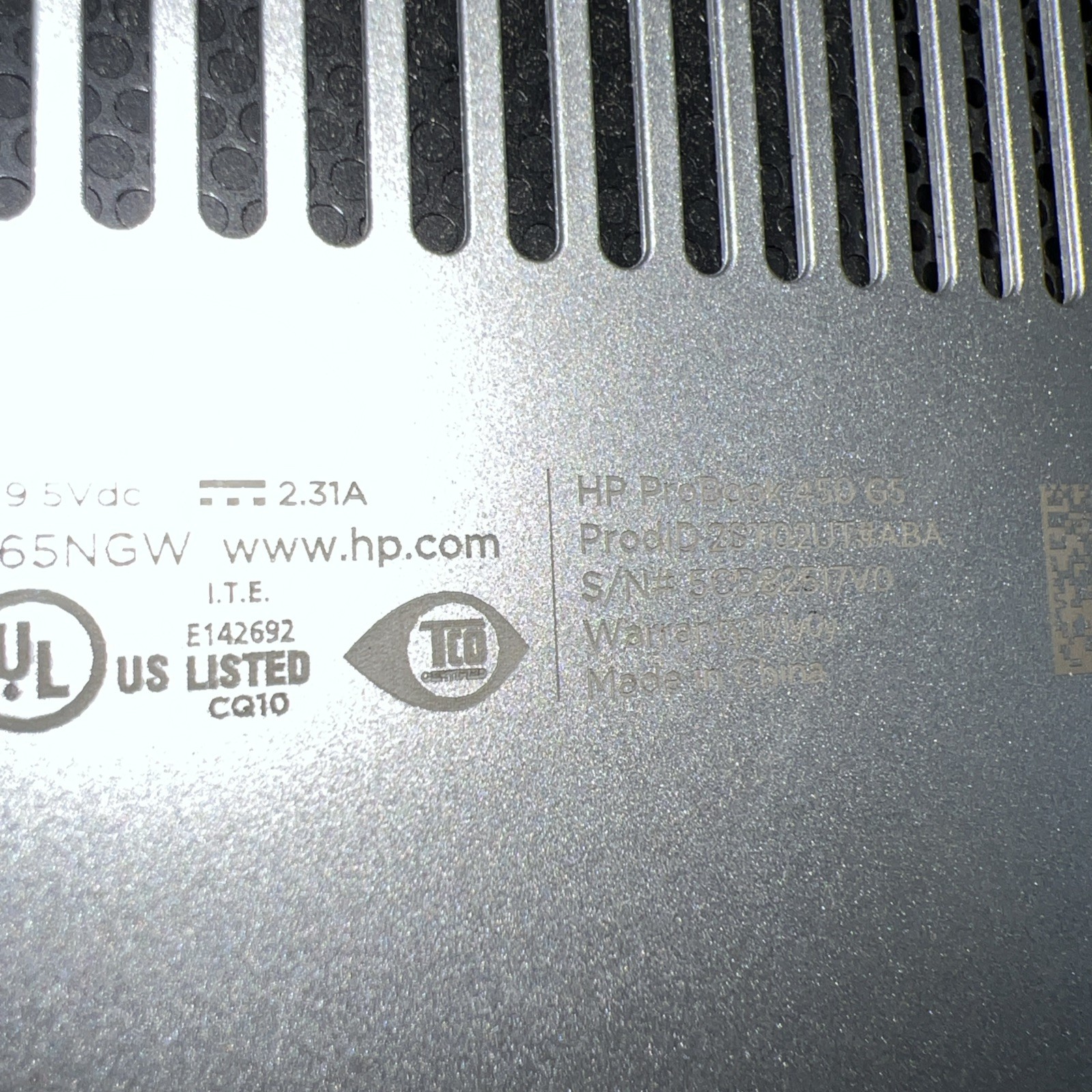 HP PROBOOK 450 G5 INTEL CORE I5 8TH GEN 8GB RAM **NO HD/ NO CADDIE/ NO OS