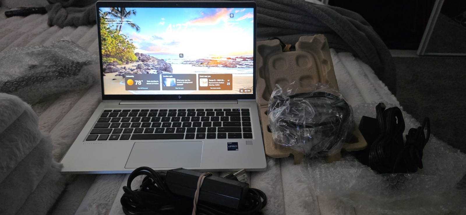 HP EliteBook Laptop With Charger And Docking Station