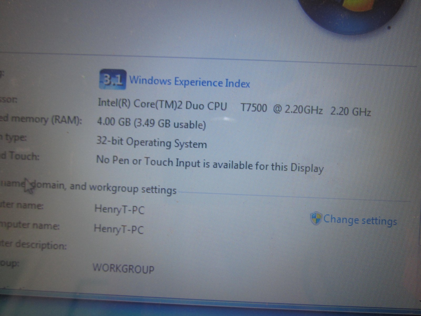 DELL XPS M1330 LAPTOP 2.2GHz 4GBRAM 80GBHD SCREEN INTACT W/PwrCord – WORKS