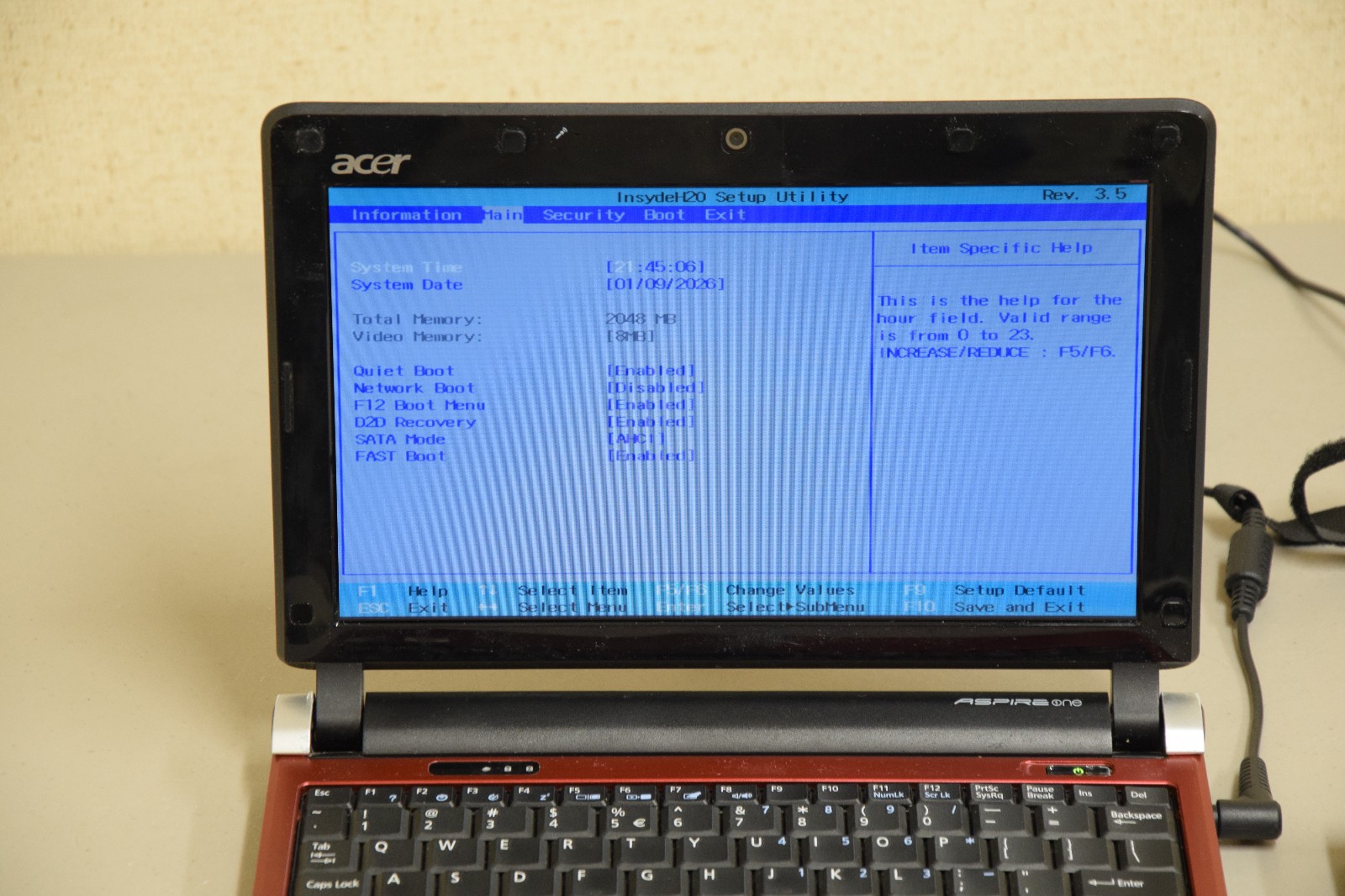 Acer Aspire One D250-1016 10.1″ Netbook Intel Atom N280 1.66Ghz 2GB DDR2 160GB