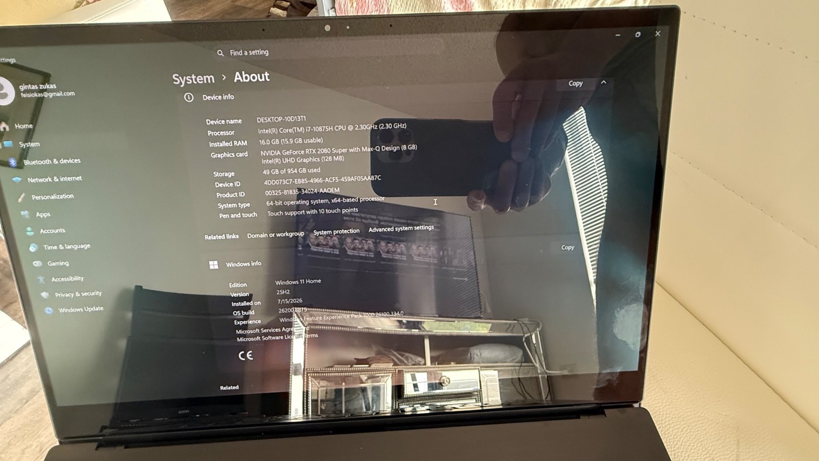Razer Blade 15 Advanced 300Hz FHD i7-10875H 2.3GHz 16GB 1TB RTX 2080 Super Max-Q