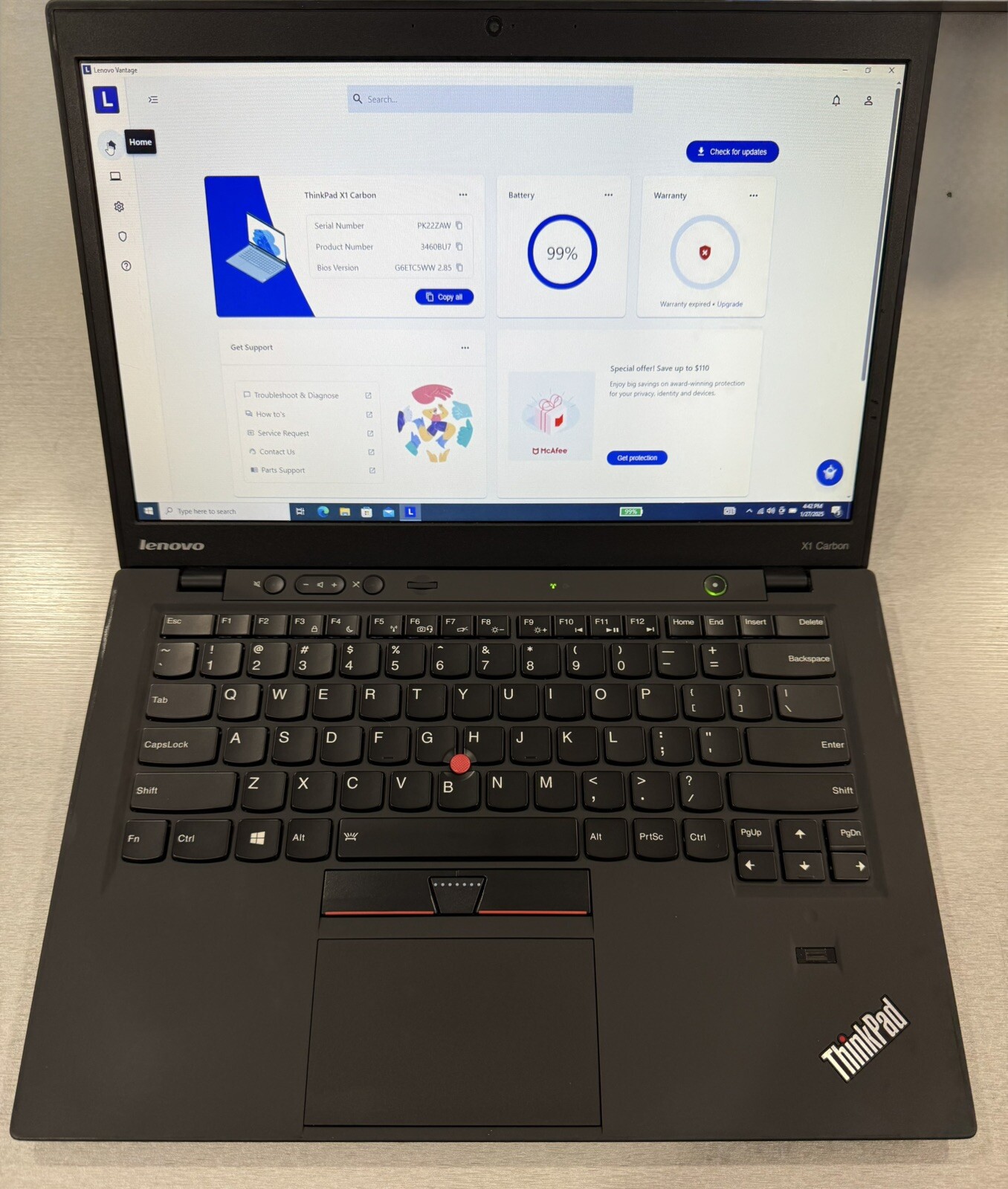 Lenovo Thinkpad x1 carbon i5 – 3427U, 1.8, 8gb Ram, 128ssd