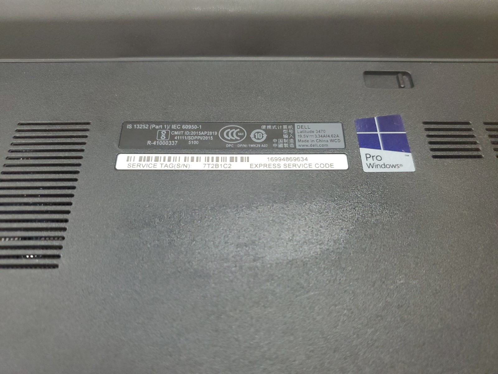 DELL LATITUDE 3470 14″ CORE I7-6500U 8GB RAM 120GB SSD WINDOWS 11P 060426-3