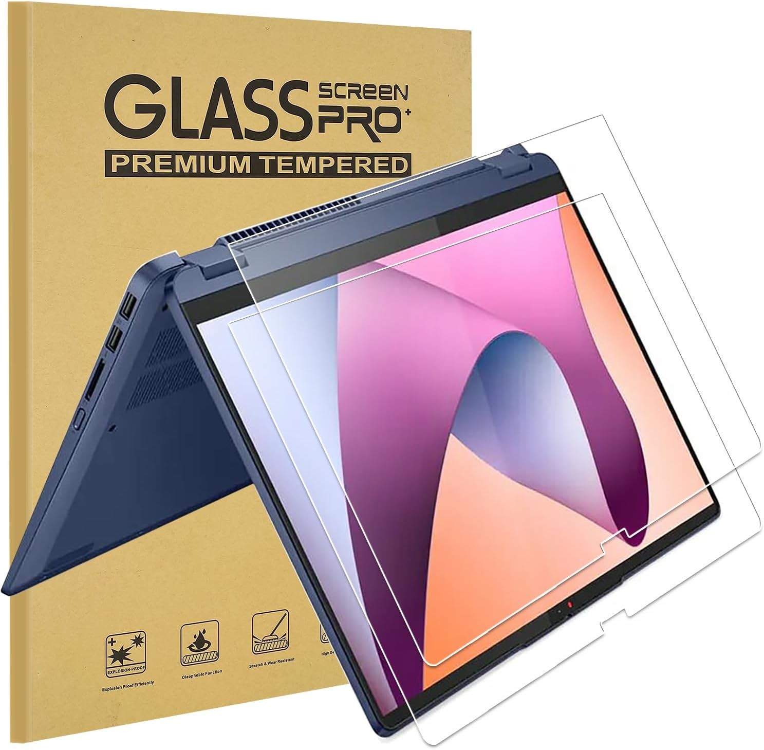 2 Pack Tempered Glass Screen Protectors for Lenovo Ideapad Flex 5/5i 14″ 2-in-1