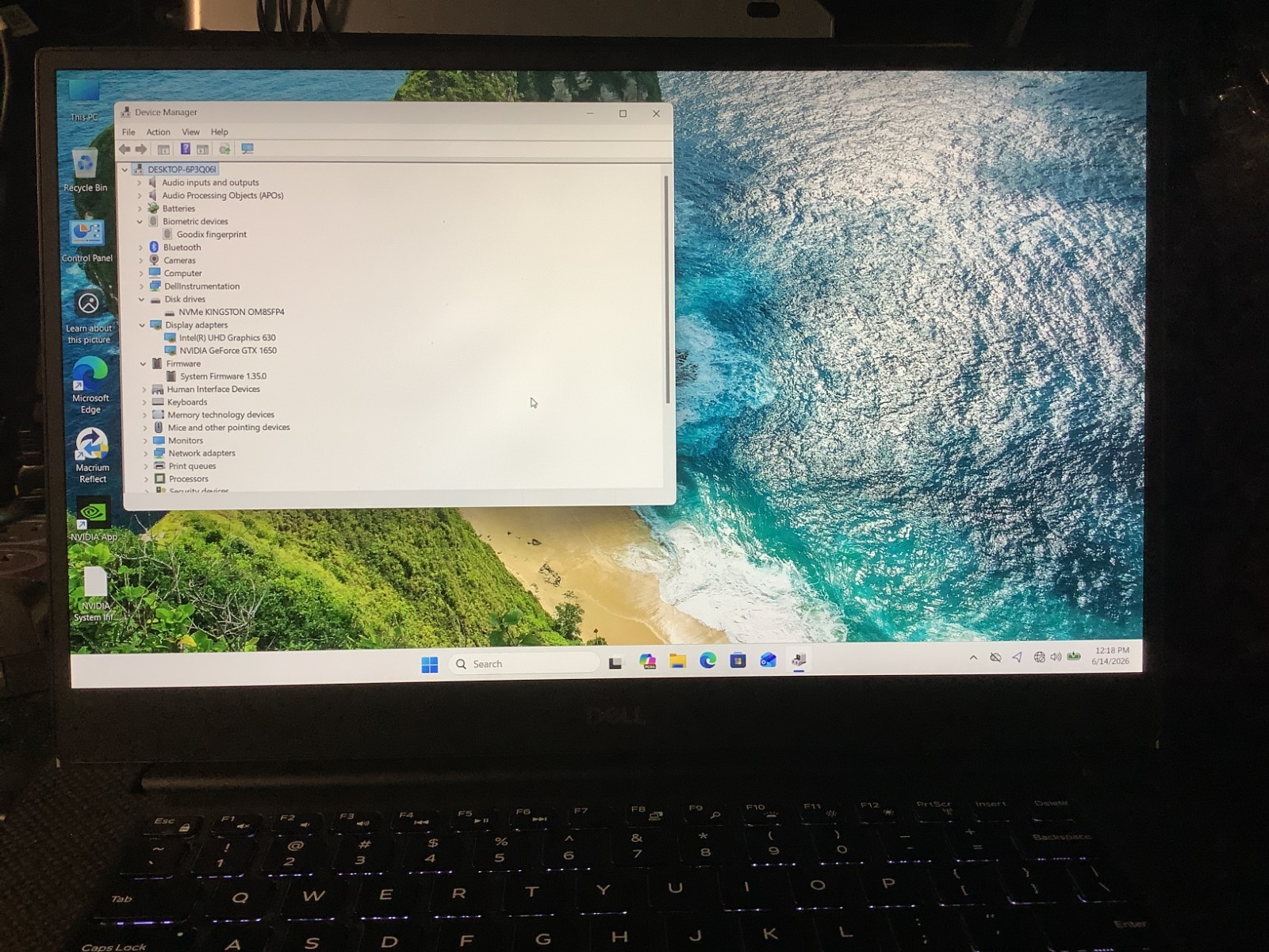 Dell XPS 7590, Gaming GTX 1650, i7-9750H, 16GB-512GB NVMe, Win 11 Pro # 6SQ6YY2