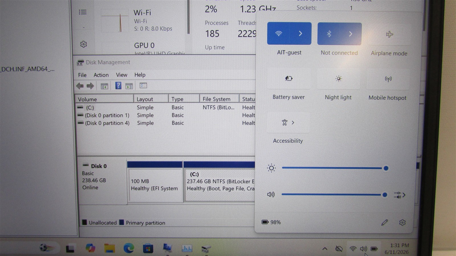 Dell Latitude 5500 i5-8365U 1.6GHz 8GB RAM 256GB m.2 15.6″ Win 11 Pro COSM DMG