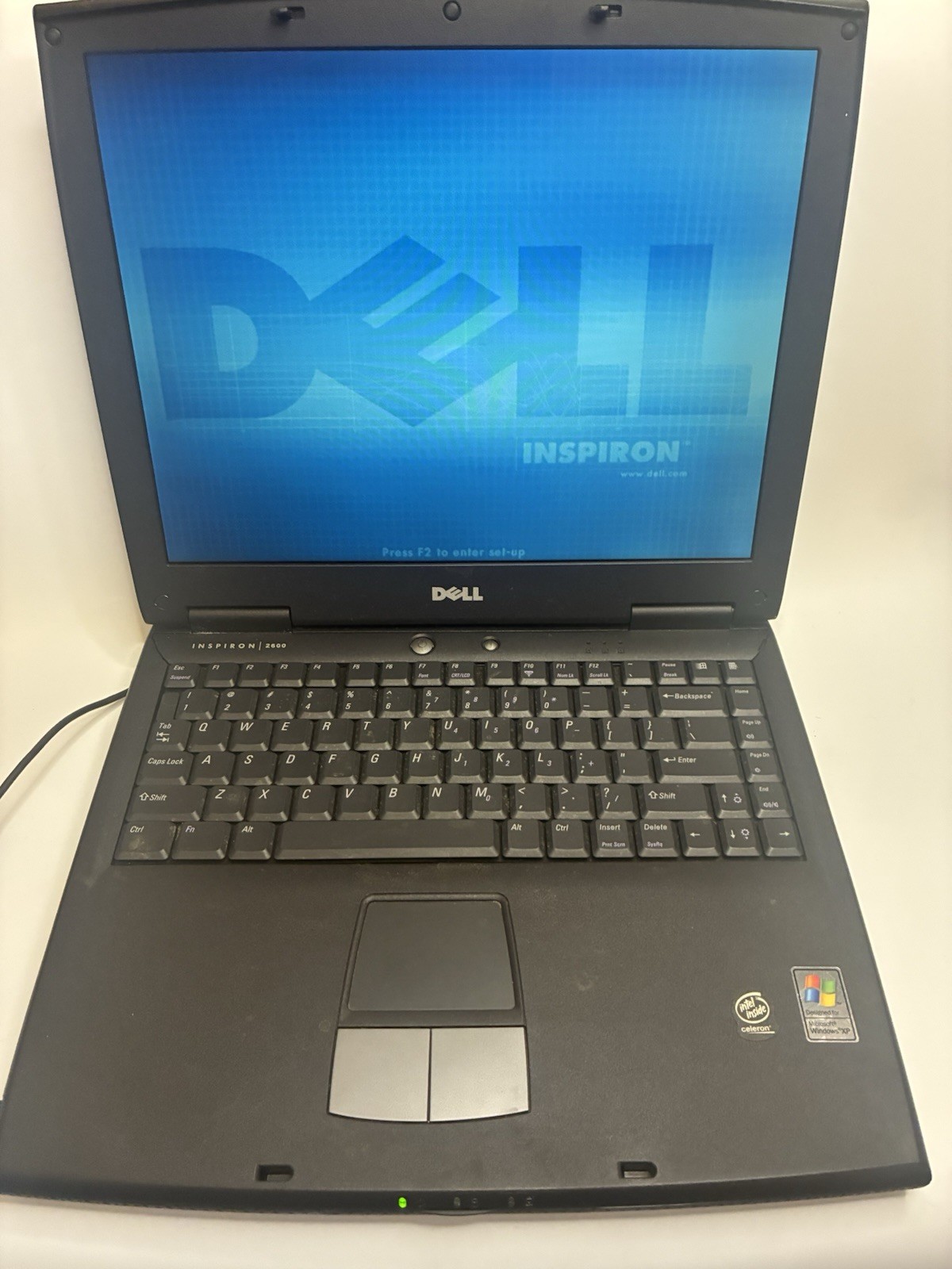 Dell Inspiron 2600 Vintage Gaming Laptop Intel Celeron Windows XP w/ Charger