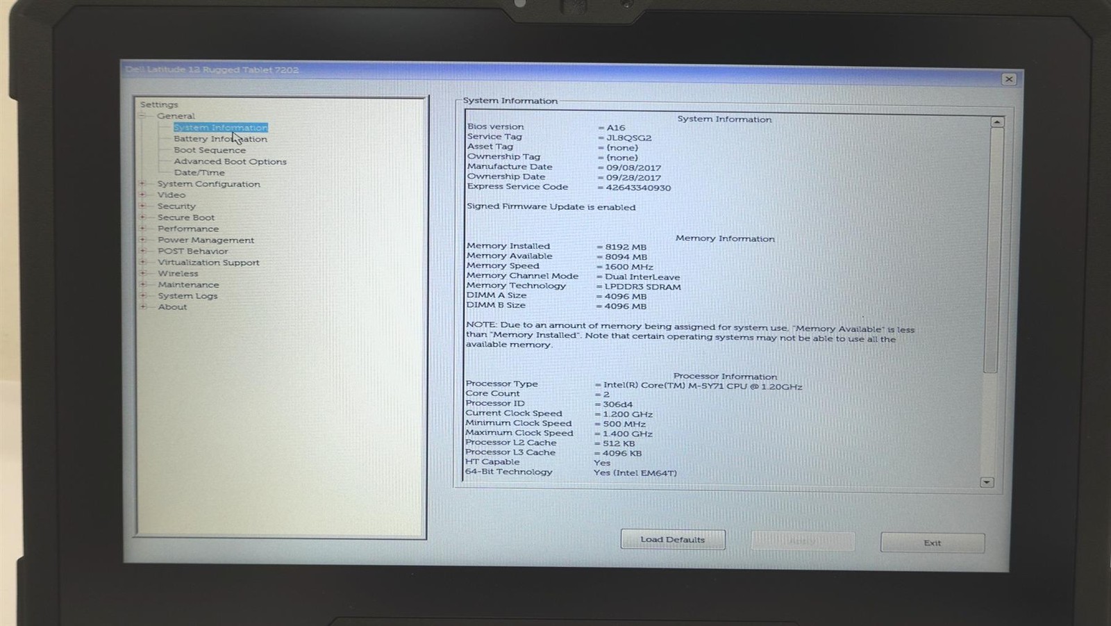 Dell Latitude 12 Rugged 7202 11.6″ Core M-5Y71 1.20GHz 8GB No SSD Tablet