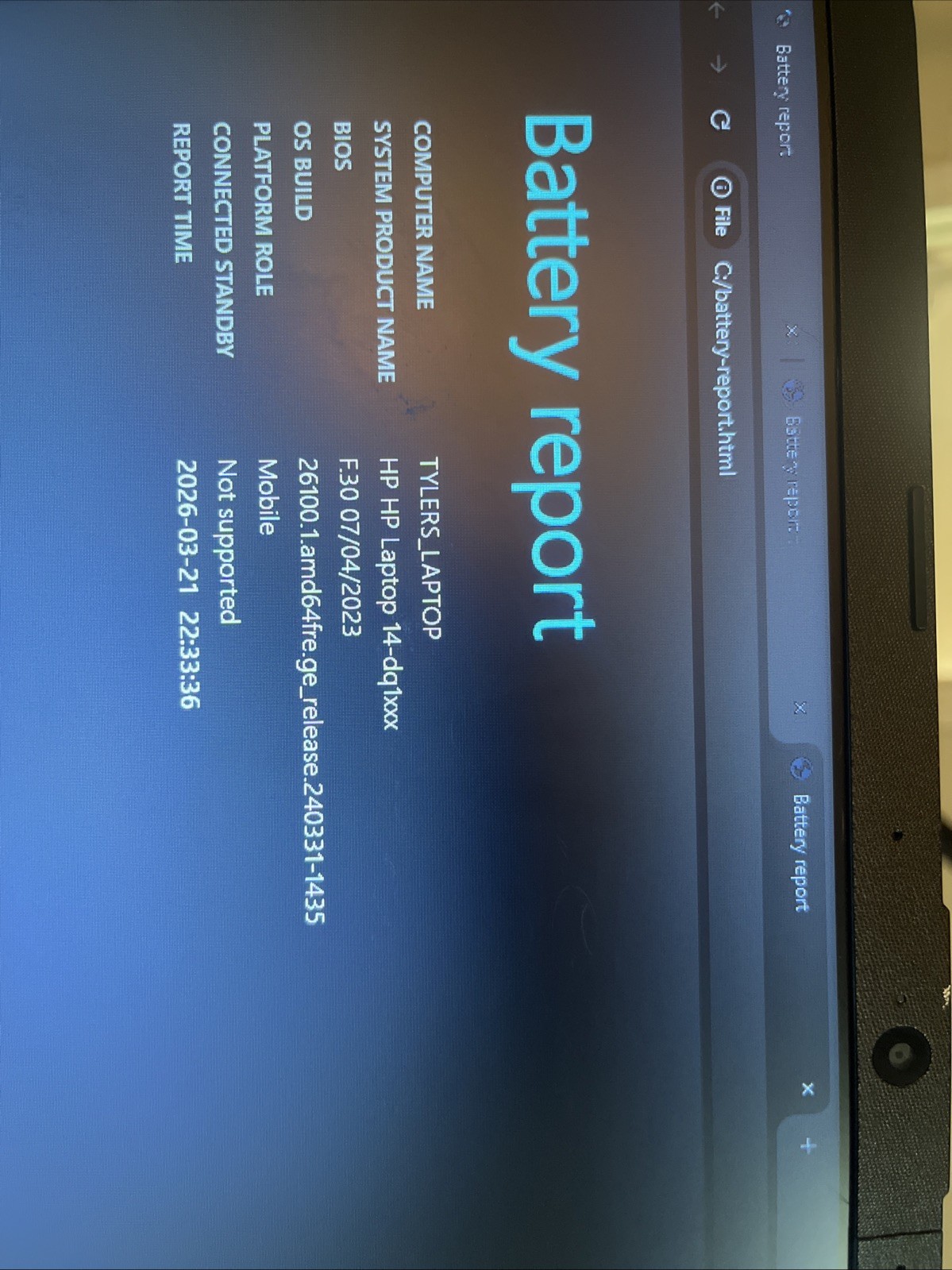 ho laptop Intel i3-1005Gi CPU 1.20GHz 4.00 GB RAM 128mb Graphics 120GB Storage