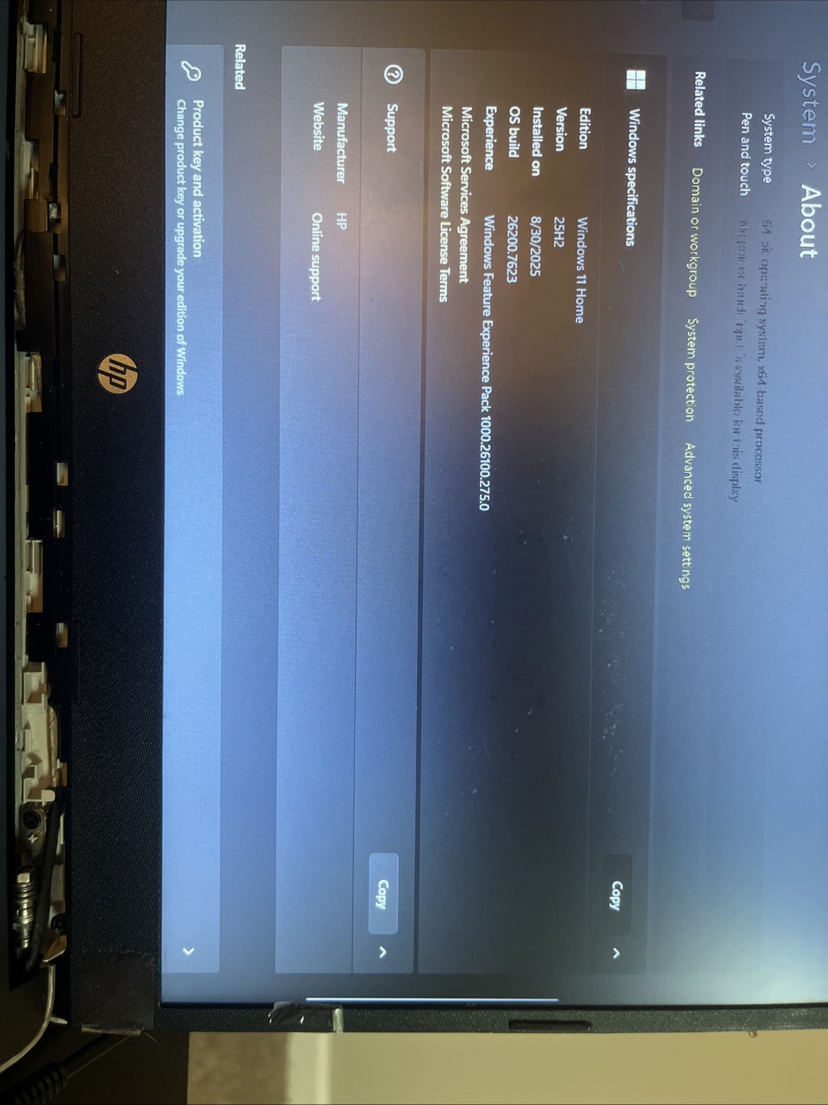 ho laptop Intel i3-1005Gi CPU 1.20GHz 4.00 GB RAM 128mb Graphics 120GB Storage