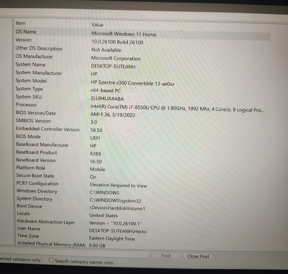 HP Spectre x360 13.3″ Intel i7 8GB 512GB SSD Touch/S NEW Battery Installed