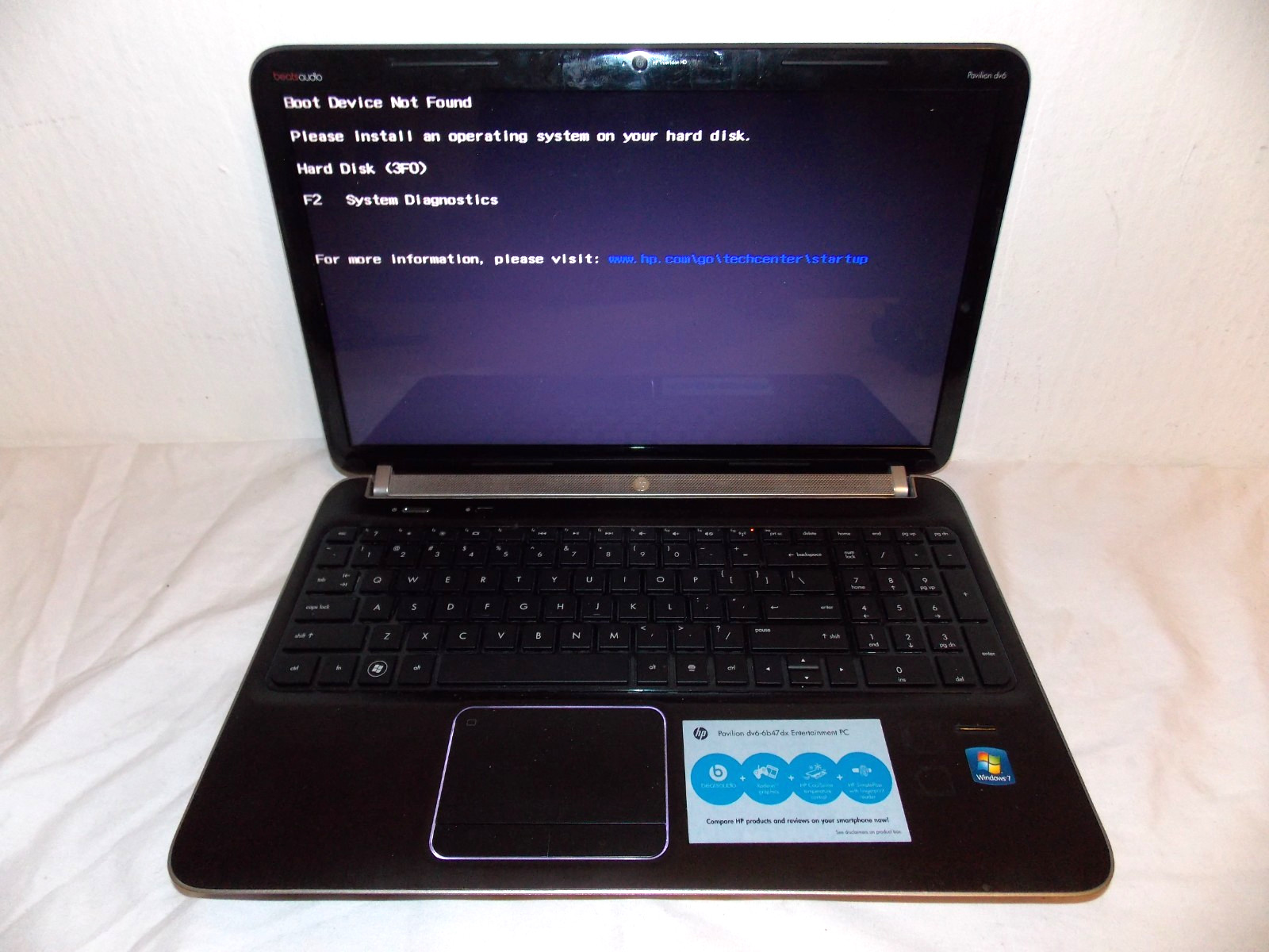 BEATS AUDIO HP PAVILION GAMING LAPTOP MODEL dv6-6b47dx FOR PARTS