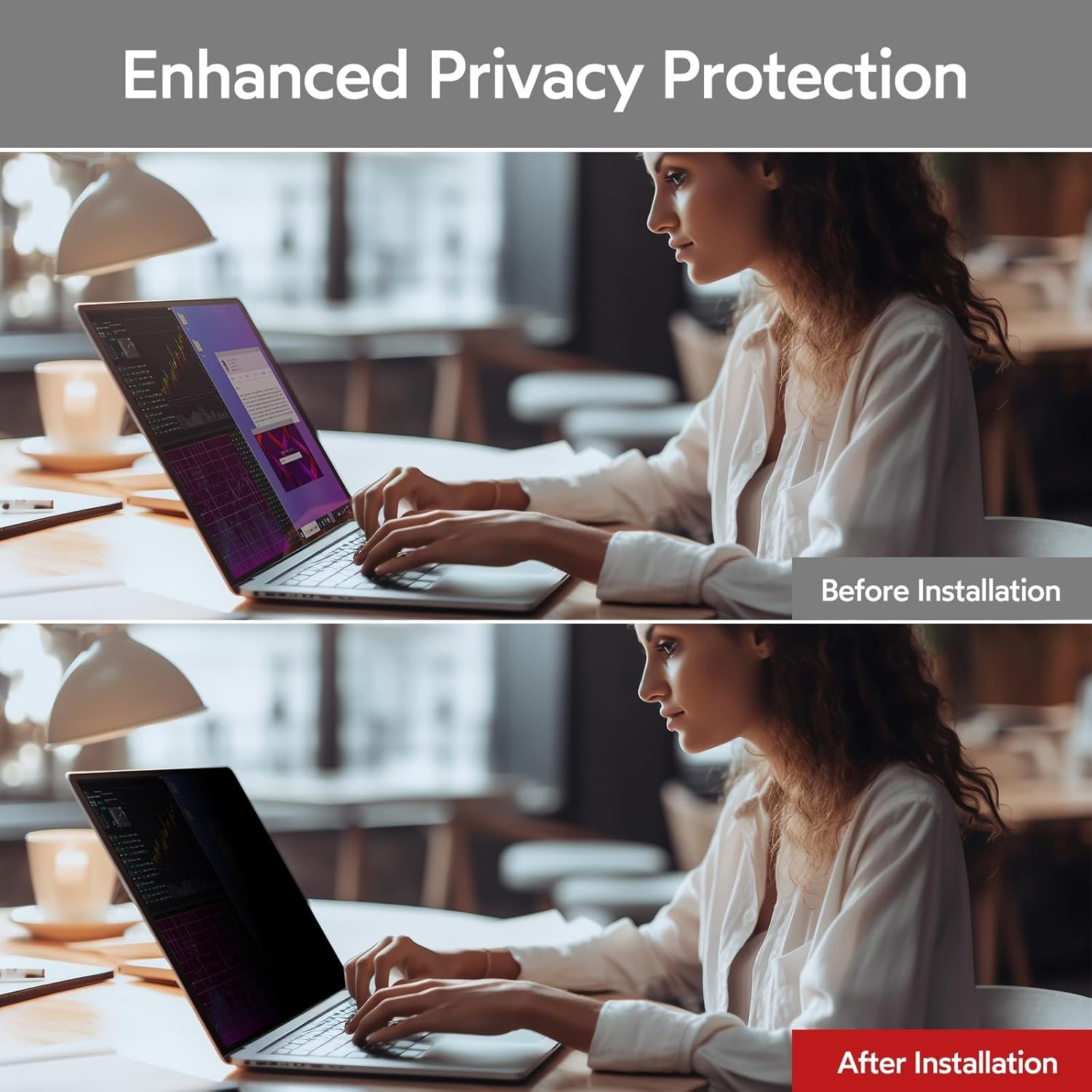 15.6 Laptop Privacy Screen for 16:9 Ratio Computer Monitor, Removable, Anti Glar
