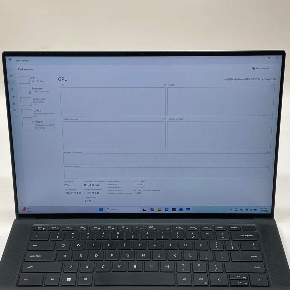 Dell XPS 15 9510 15.6″ i7-11800H 2.3GHz 16GB RAM 1TB SSD GeForce RTX 3050 Ti