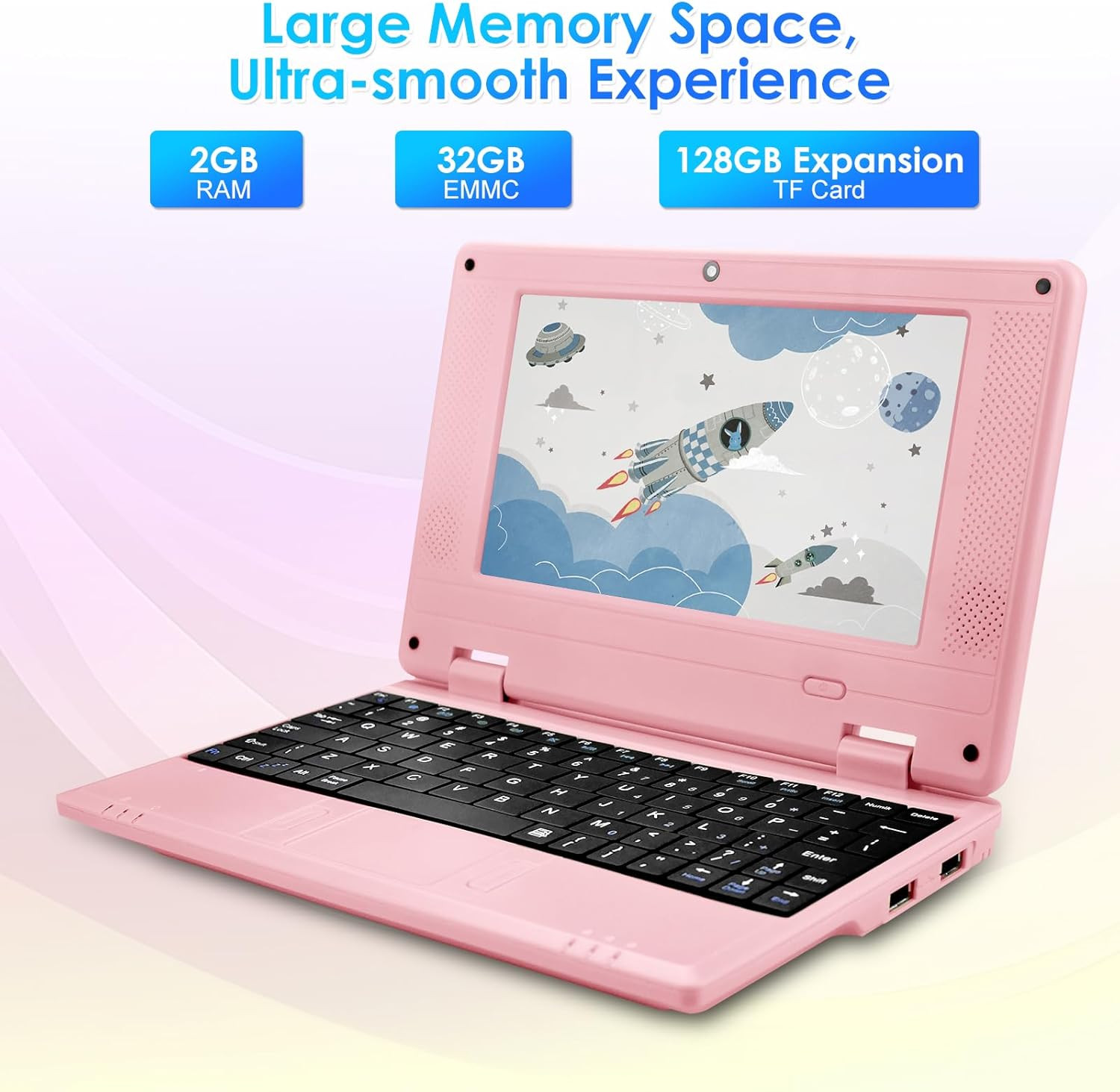 7″ Portable Small Laptop, Android 12.0 OS Quad-Core Cortex A53 with 2GB RAM 32GB