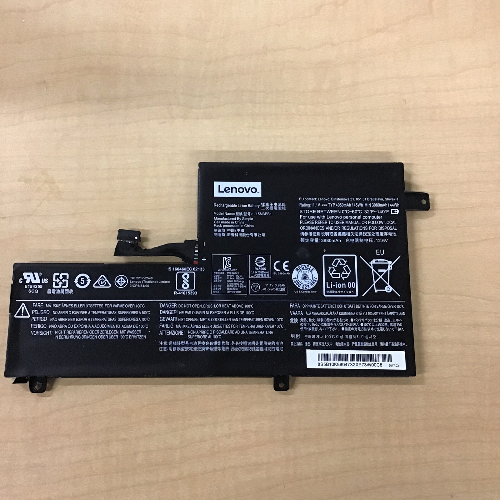 Lenovo 14 N22 N23 N42 Chromebook Battery L15M3PB1