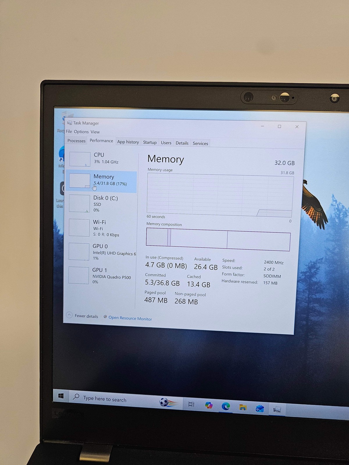 Lenovo P52s 15-inch Laptop Core 7 8th Gen 32GB RAM 512GB Black Used C