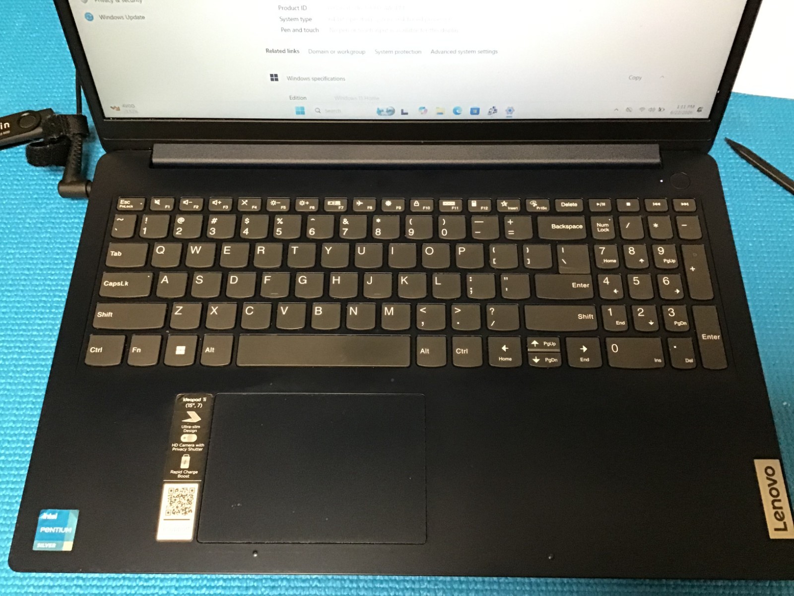 Lenovo IdeaPad 1 15IJL7 15″ Intel Pentium 4GB RAM 128GB Windows 11
