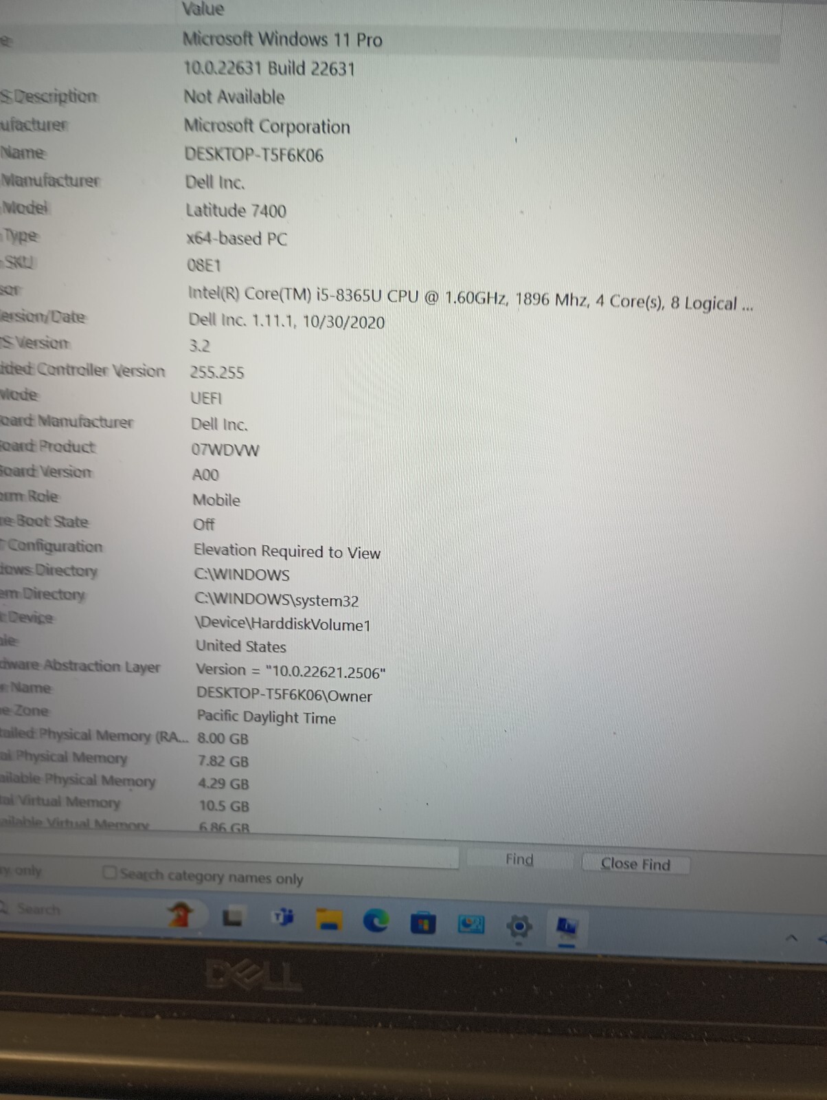 9191c Latitude7400(No charger!).i5 8th gen.8GB.256GB NVMe.LTE(GPS)14″FHD.W11 Pro