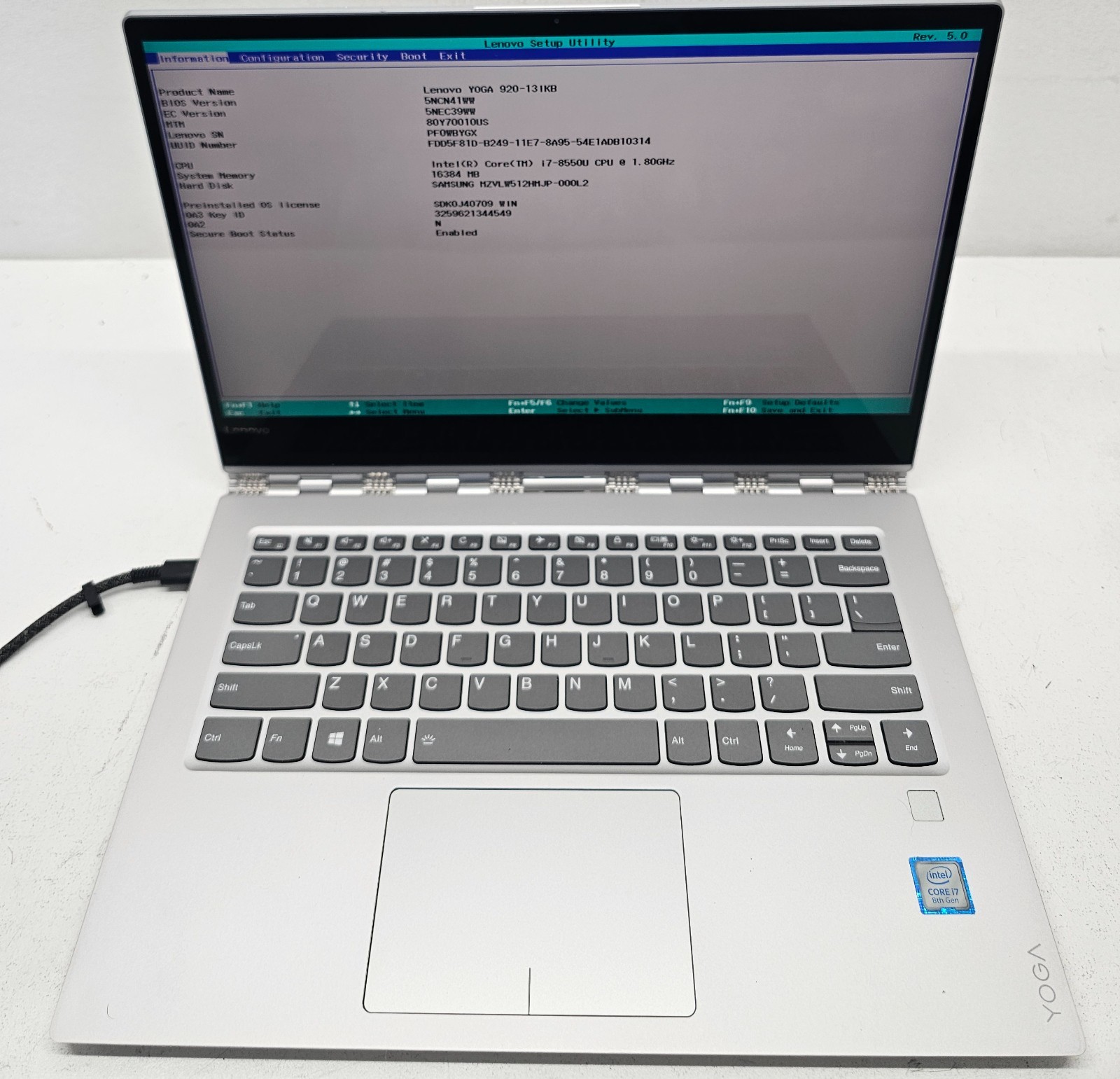 Lenovo Yoga 920-13IKB Laptop Intel Core i7-8550U 16GB Ram 512 NVMe NO OS (FL)