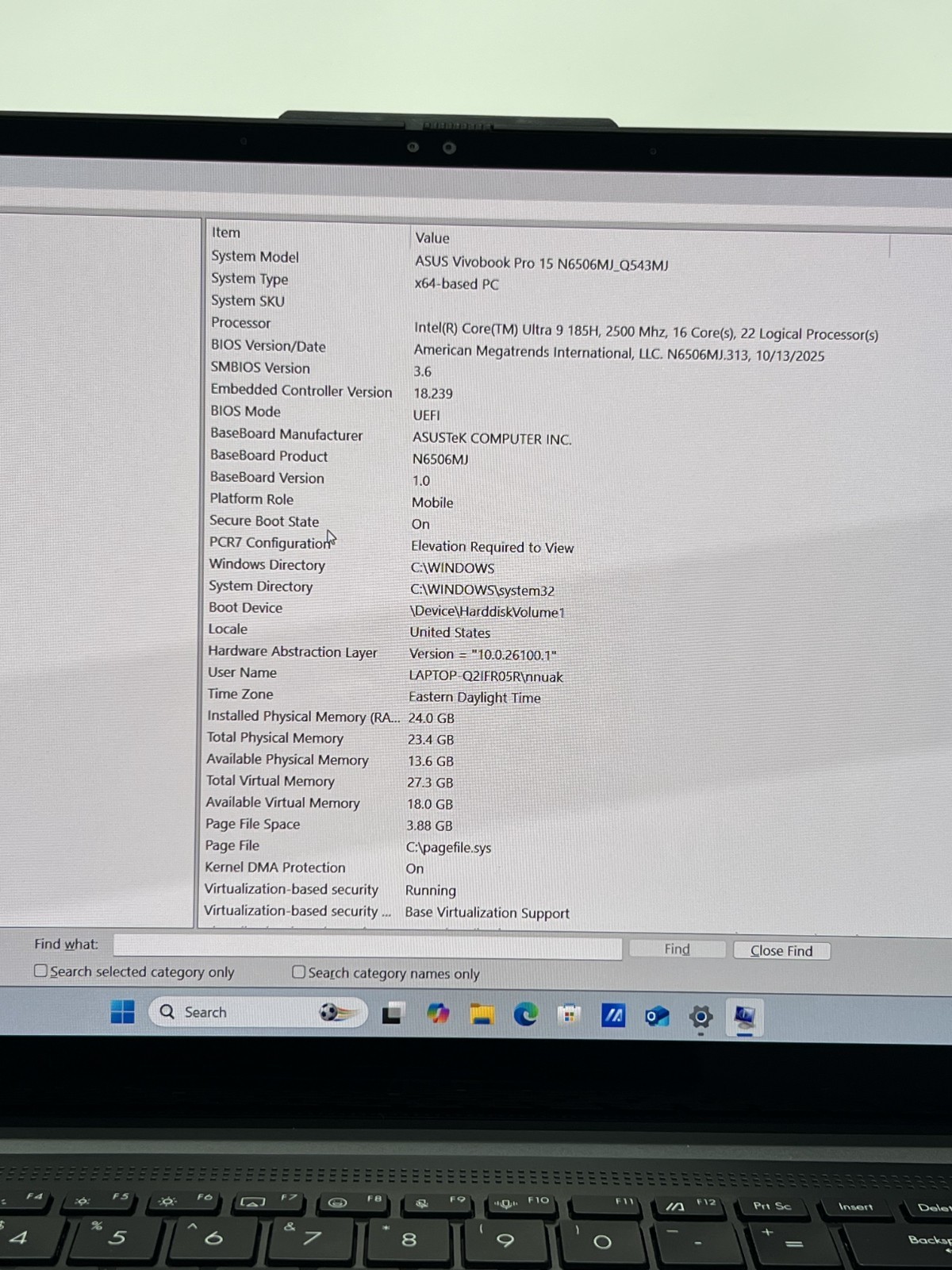 ASUS Vivobook Pro 15 Q543M Ultra 9 185H 24GB 2TB RTX 3050 OLED Dents