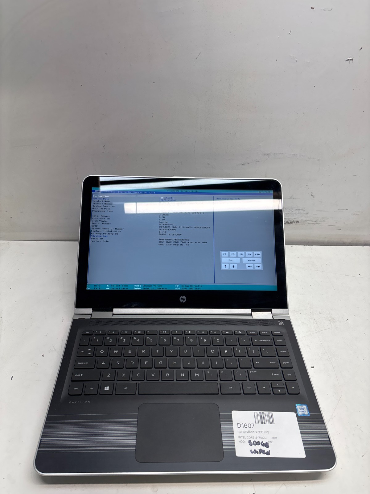HP pavilion x360 m3-u001dx Intel Core I3-7100U 2.40GHZ 6GB NO HDD