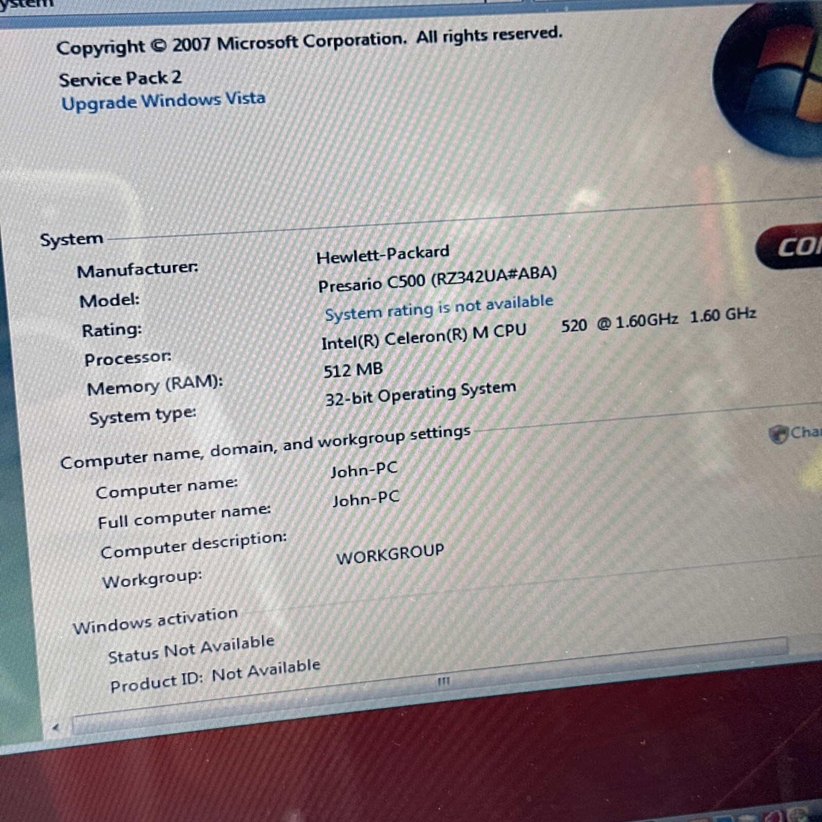 Hewlett-Packard ￼HP Compaq Presario C500 Comes With Ac Adaptor