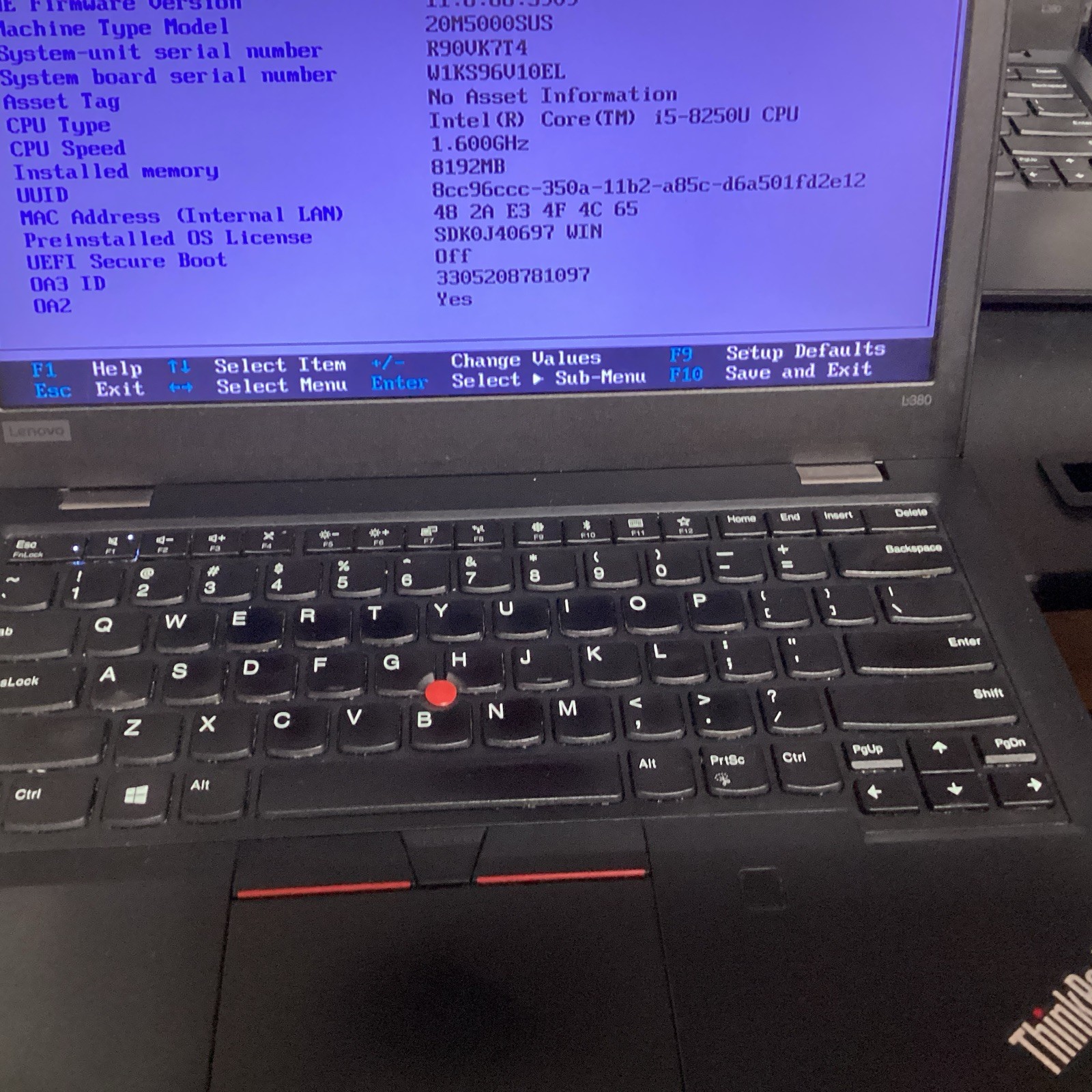 Lot of 5 Lenovo ThinkPad L380 i5-8250U@1.60GHz 4)8GB 1)24GB RAM 256GB SSD No OS