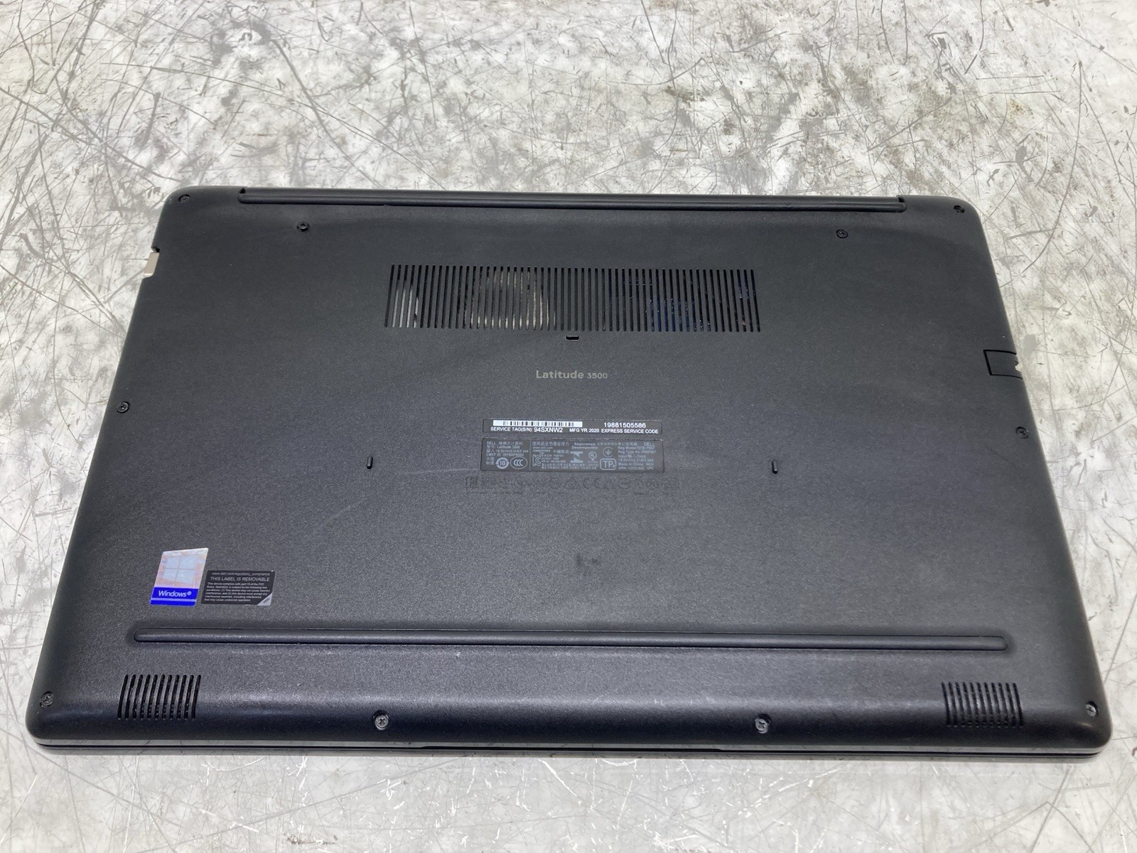 Dell Latitude 3500 Intel Core i3-8145U @ 2.1GHz 4GB RAM No HDD – Boot to BIOS