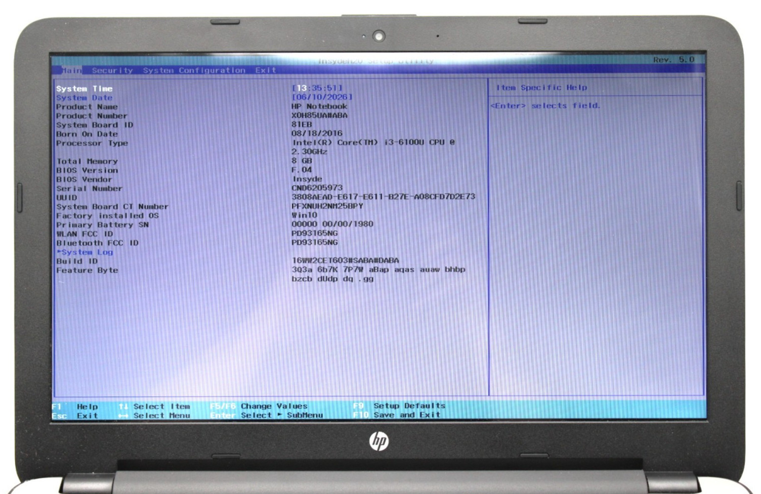 HP 15-ay009dx i3-6400U@2.30GHz 8GB DDR4 NO STORAGE OR OS *USED/TESTED*