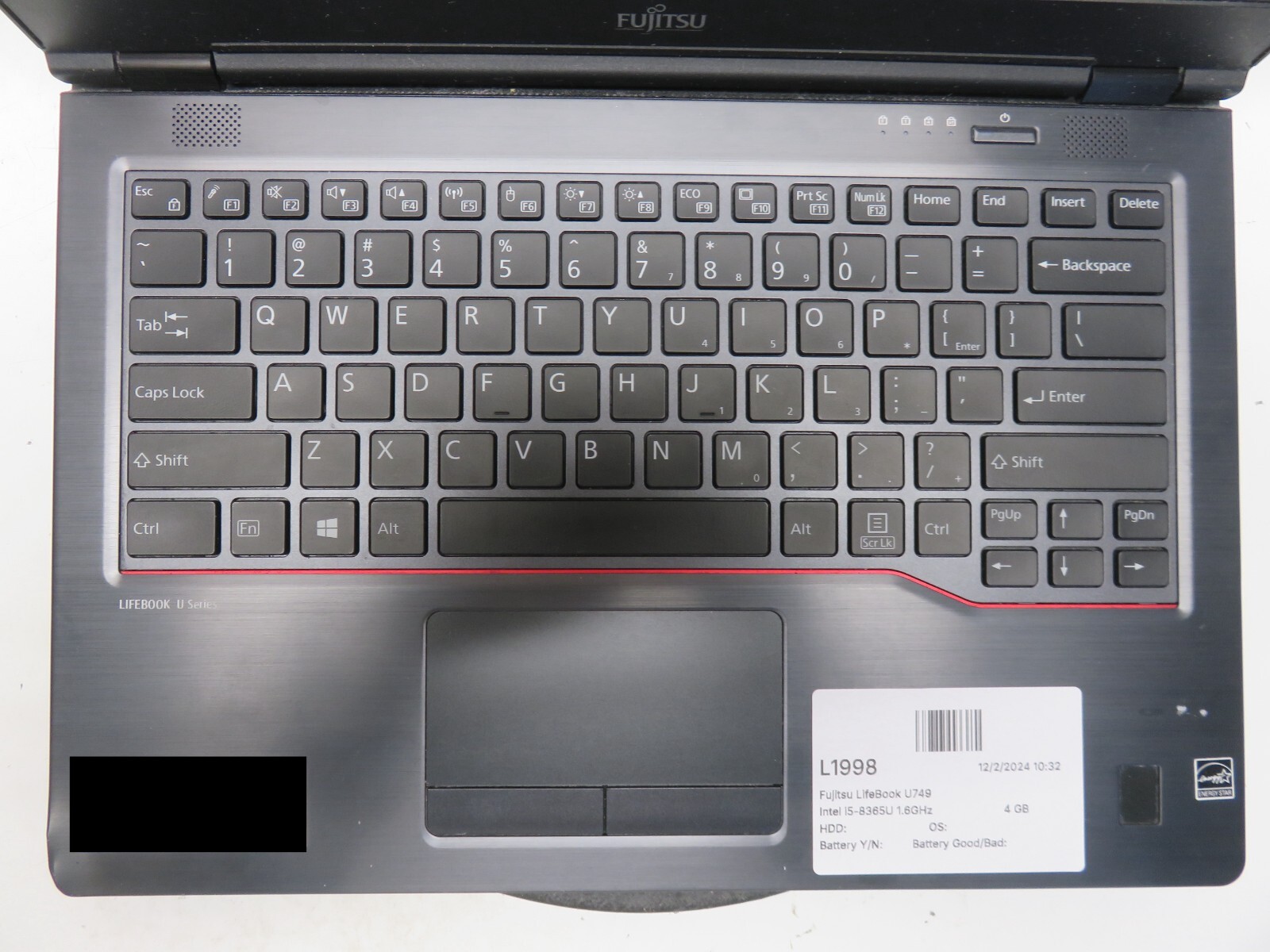 Fujitsu LifeBook U749 Intel i5-8365U 1.6GHz 4 GB NO HDD No Batt