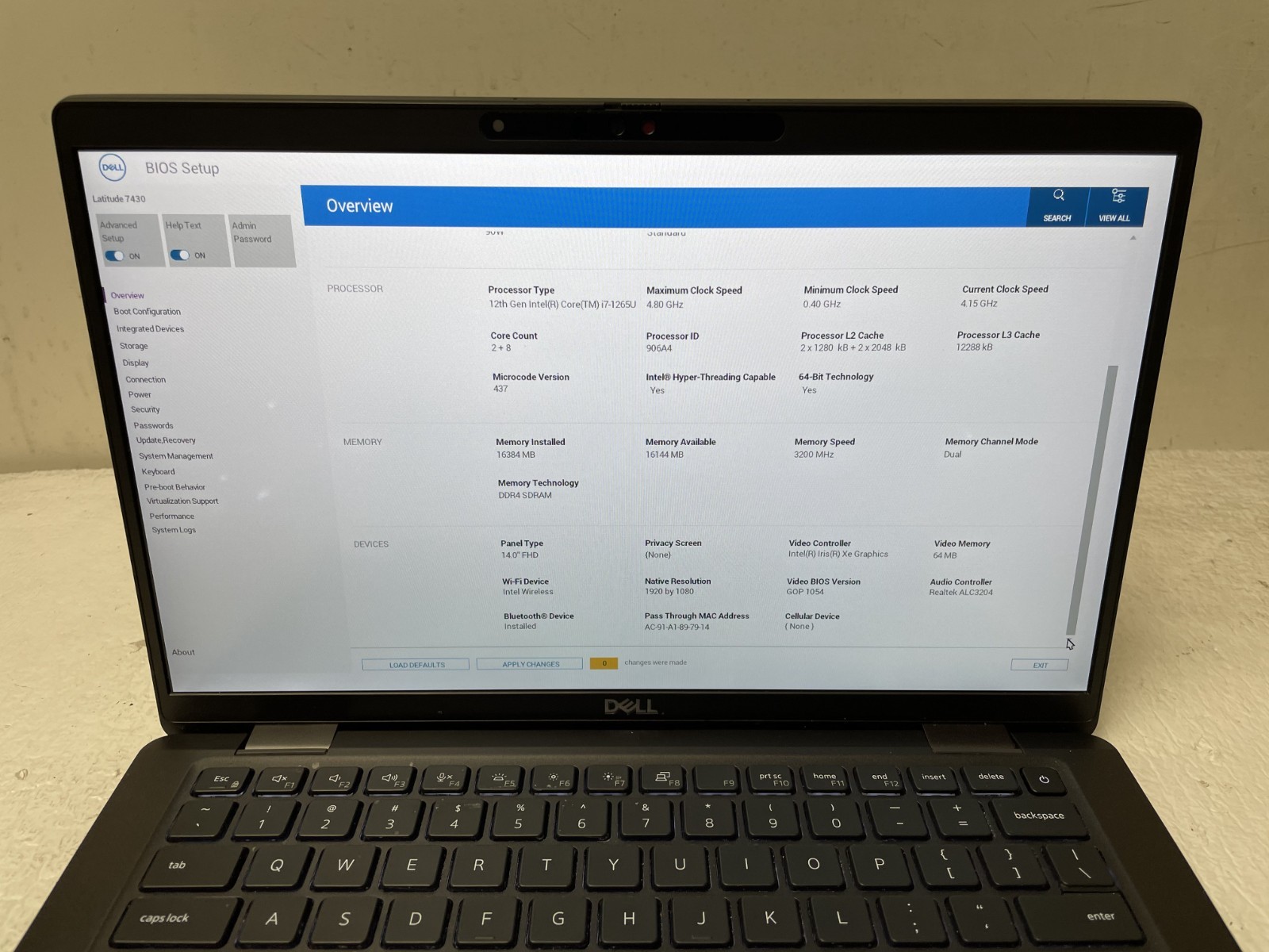 Dell Latitude 7430 13.3″ Intel i7-1265U @4.15GHz 16GB RAM NO SSD Parts *READ