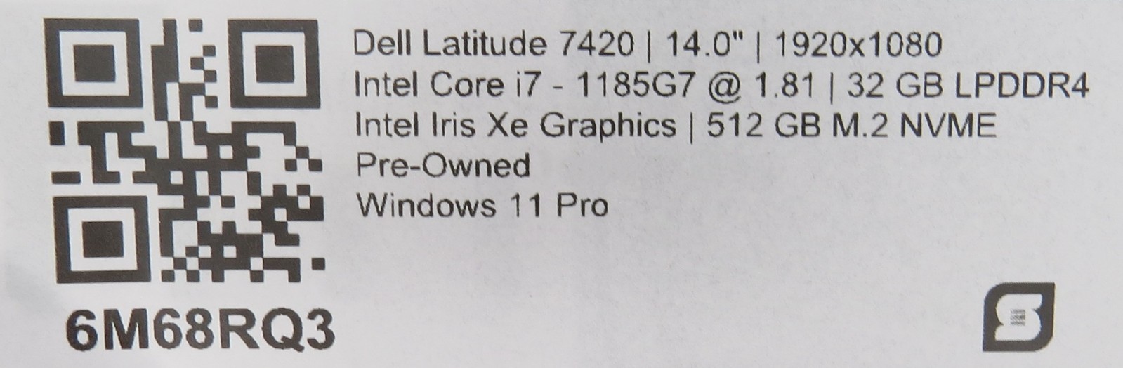 Dell Latitude 7420 Touch i7-1185G7 @ 1.80GHz 32GB DDR4 512GB m2 Windows 11 Pro