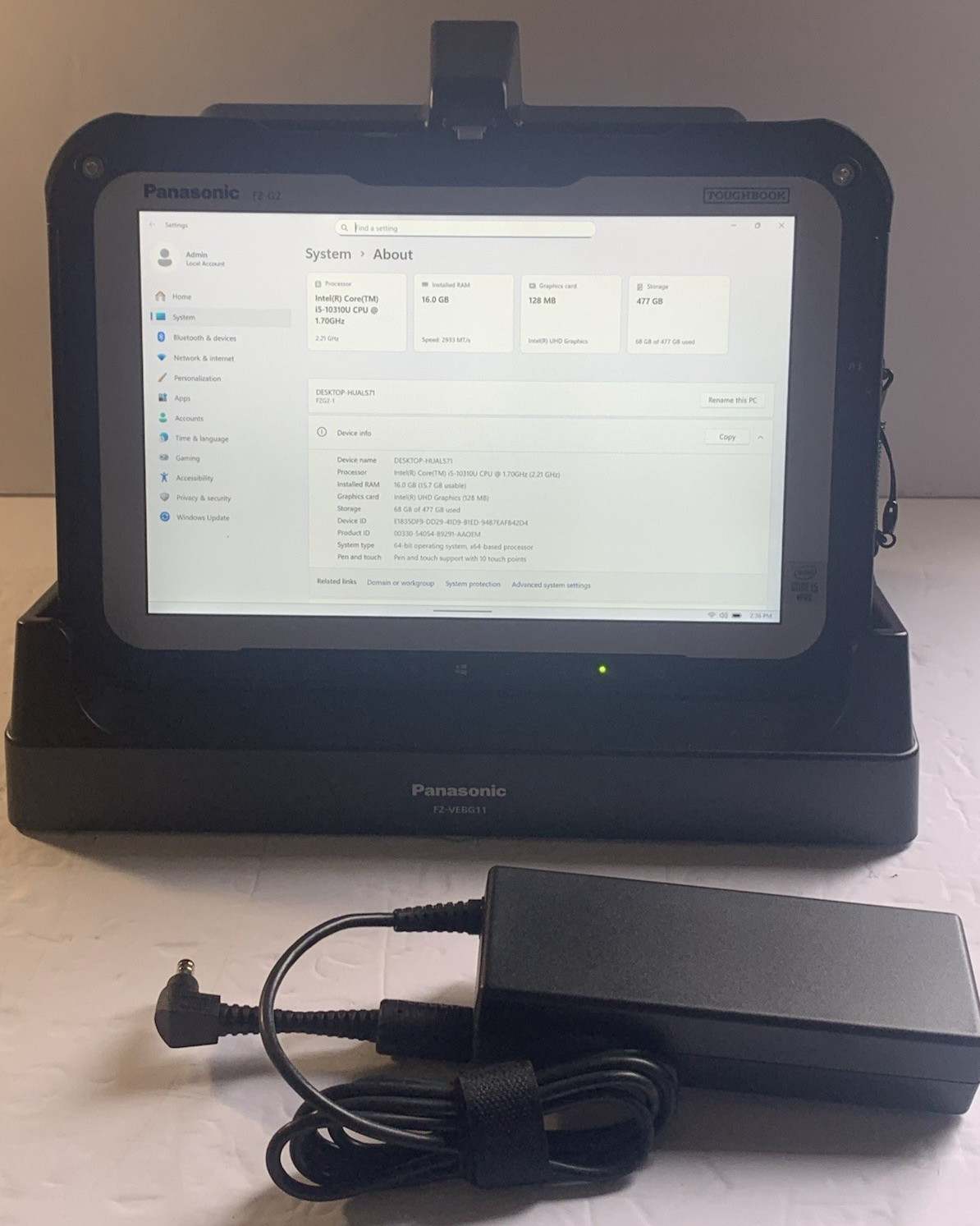 Panasonic Toughbook FZ-G2 i5-10310U 16GB RAM 512GB SSD Touch LAN Stylus Win 11