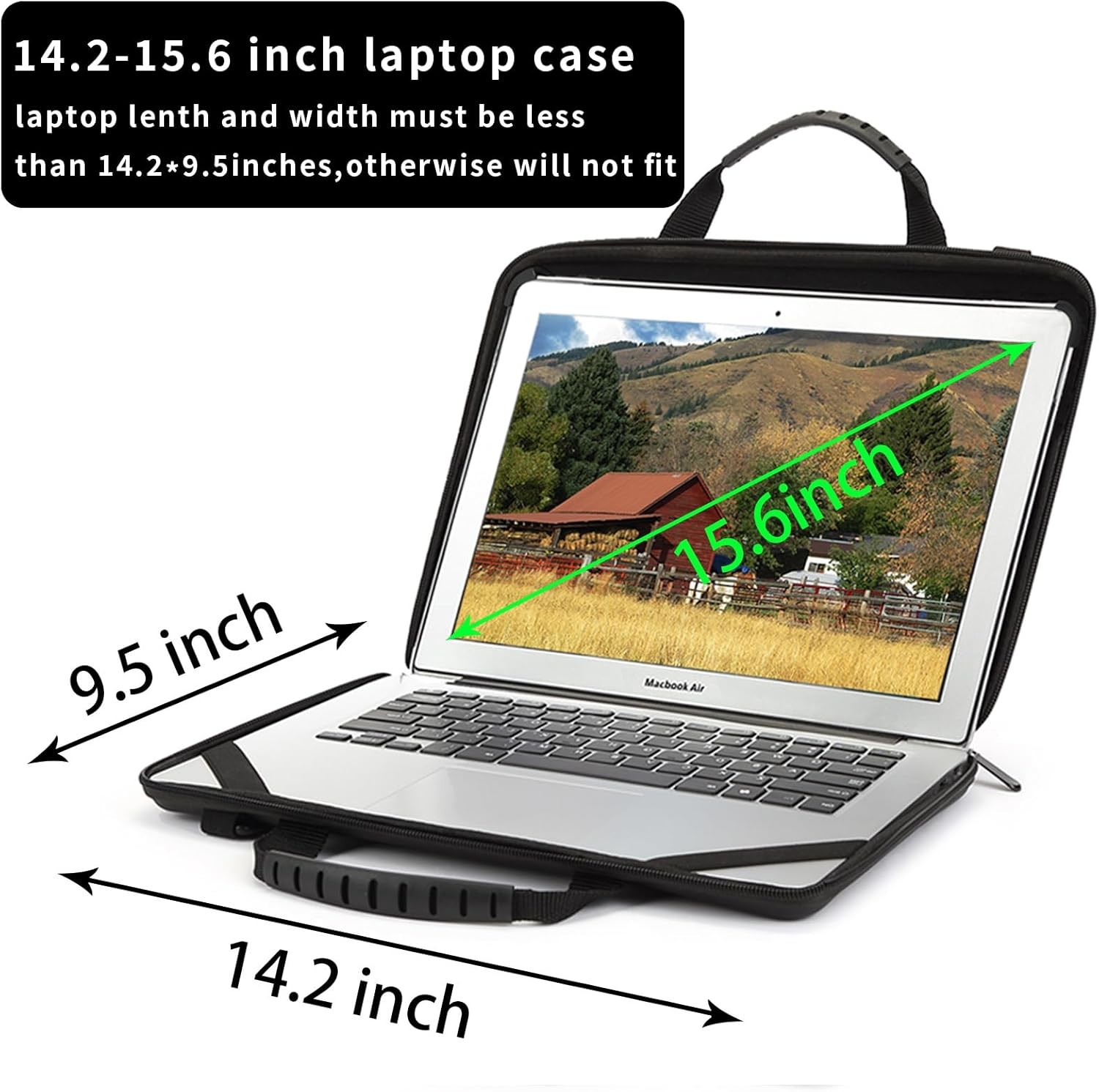 14.2-15.6 Inch Laptop Case Hard Shell, Protective Carrying Case with Stand