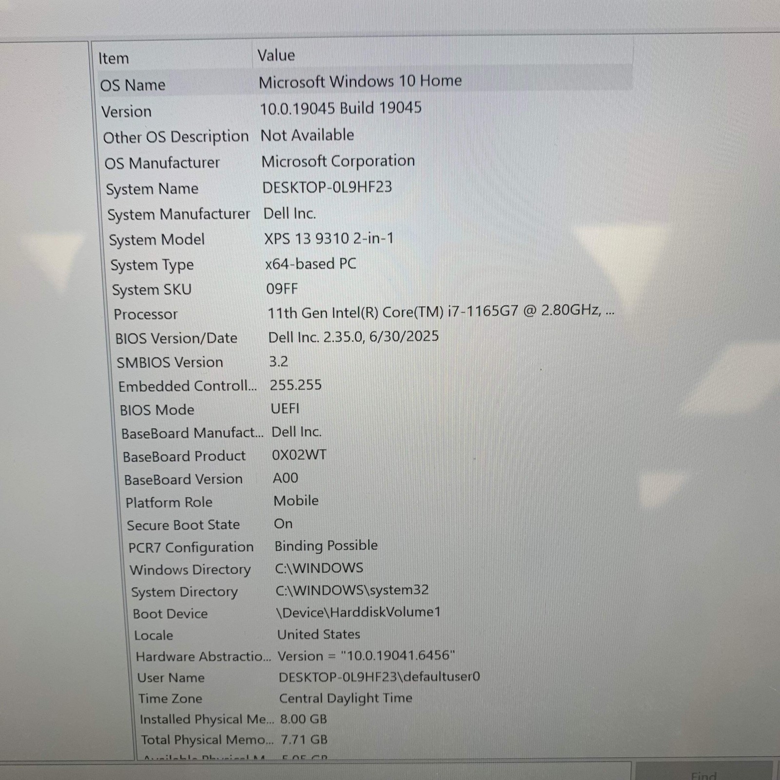 Dell XPS 9310 2-N-1 13.3″ i7-1165G7 2.8GHz 8GB RAM 512GB SSD