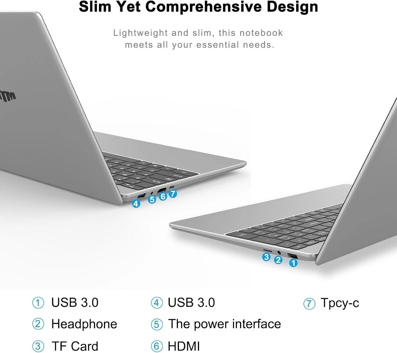 Portable 15.6 Inch FHD Laptop, 8GB RAM, SSD, Fingerprint Reader, Windows 11