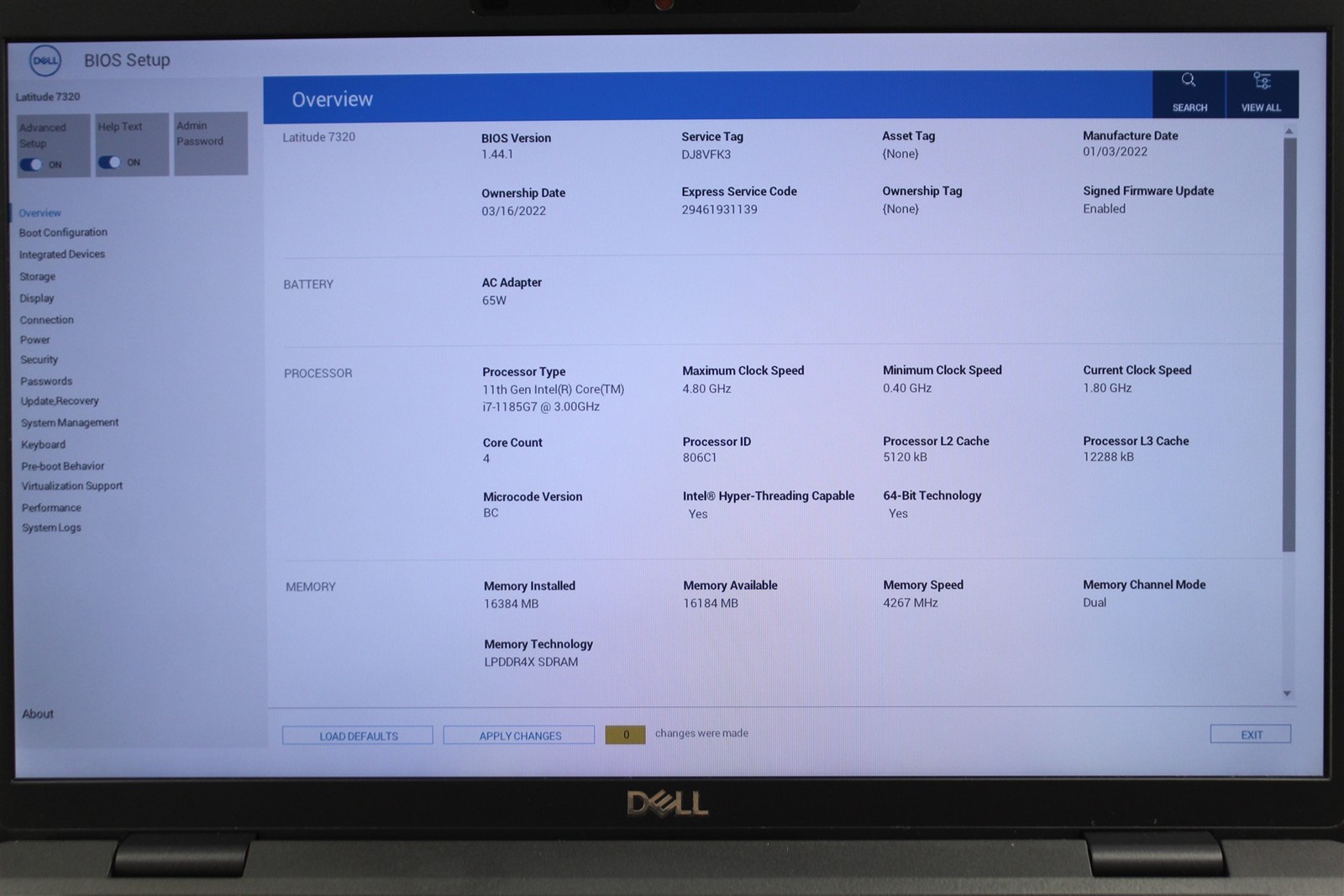 Dell Latitude 7320 13.3″ FHD i7-1185G7 3.0GHz 512GB SSD 16GB RAM NO OS