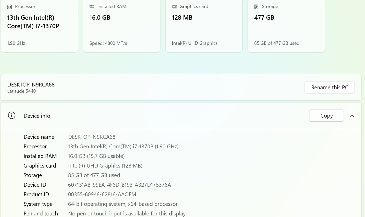 Dell Latitude 5440 | i7-1370P | 16GB RAM | 512GB NVMe | Windows 11 Pro