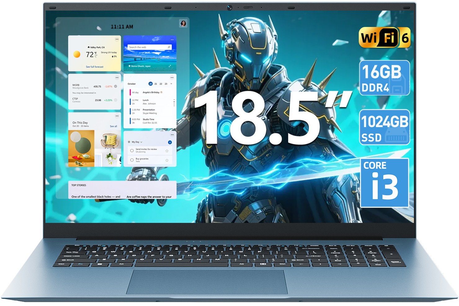 2026 SGIN 18.5″ Laptop Win11 Home Core i3 16GB RAM 1TB SSD Wi-Fi 6 RJ45 USB-C