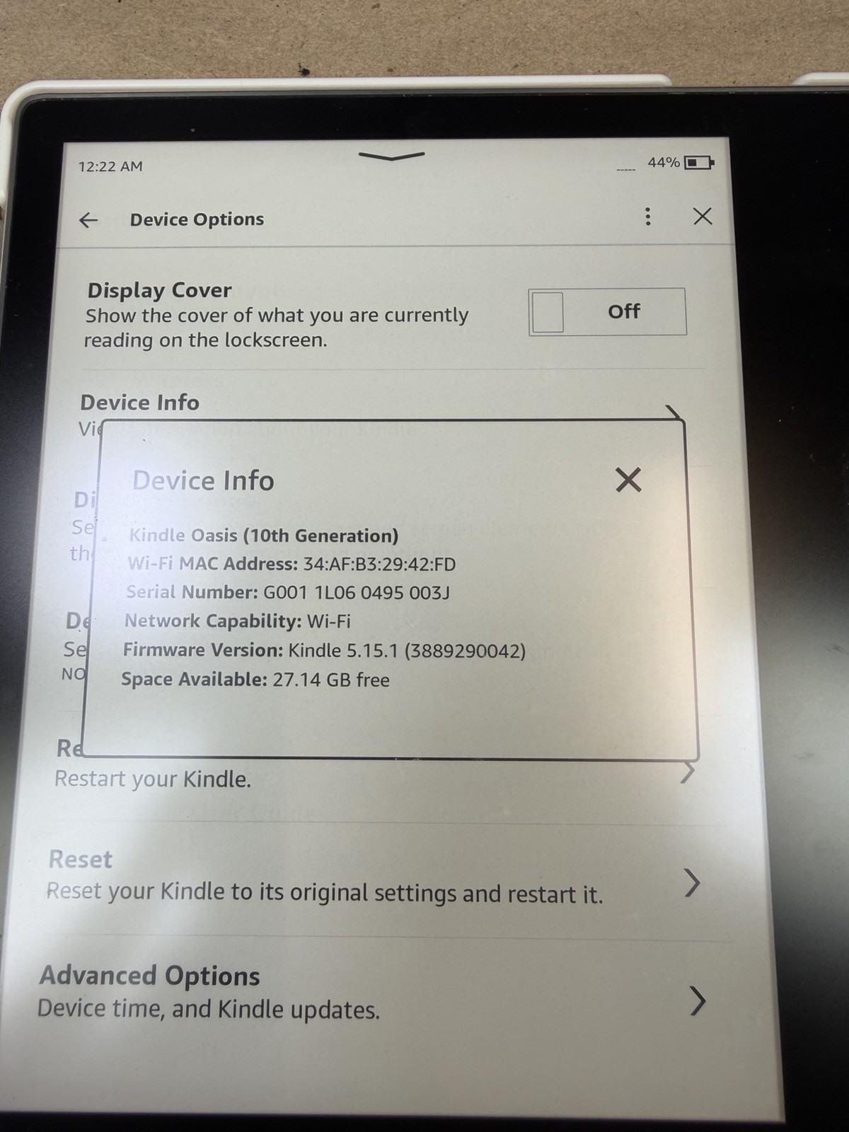 WiFi Only Amazon Oasis 10th gen 32GB Graphite Gray S8IN4O Ships Fast!