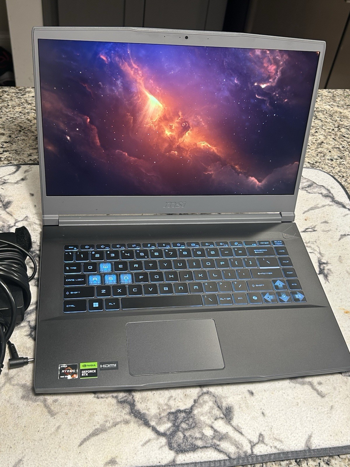 MSI Gaming Laptop AMD Ryzen 5 NVIDIA GeForce RTX Backlit Keyboard Gray HDMI