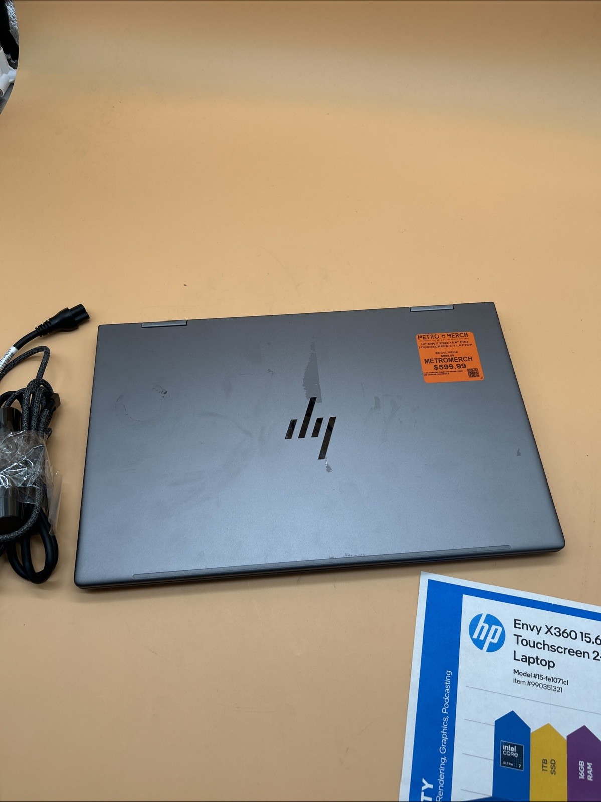 HP 15-fe1071cl Envy x360 15.6″ FHD Touchscreen Ultra 7 155U 2.1GHz Intel