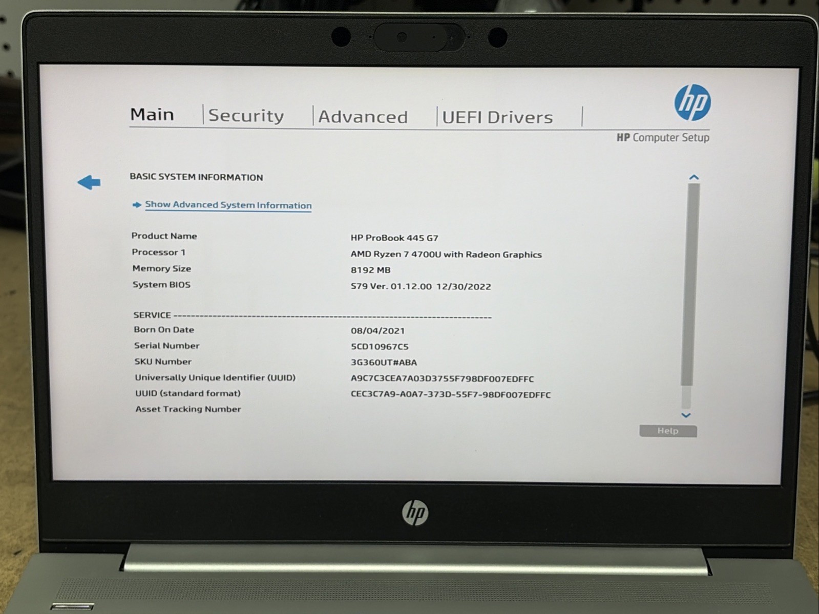 HP PROBOOK 445 G7 14″ FHD Ryzen 7 4700U 8GB RAM No OS/SSD