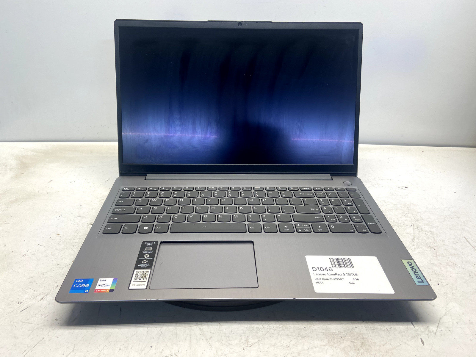 Lenovo IdeaPad 3 15iTL6 Intel Core i5-1135G7 4GB NO HDD READ