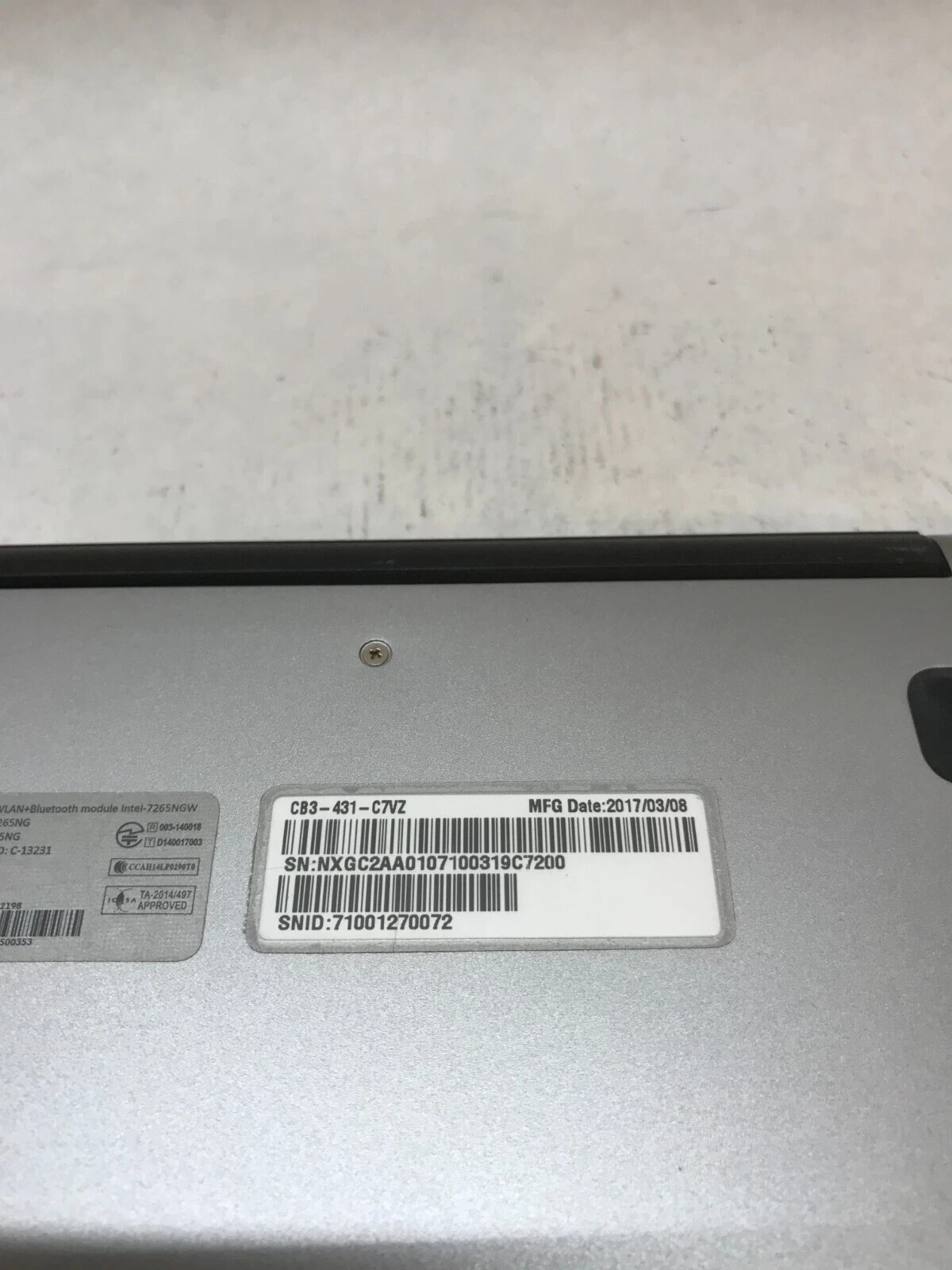 Acer Chromebook 14 CB3-431-C7VZ 14″ Intel Celeron 4GB RAM 32GB eMMC ChromeOS