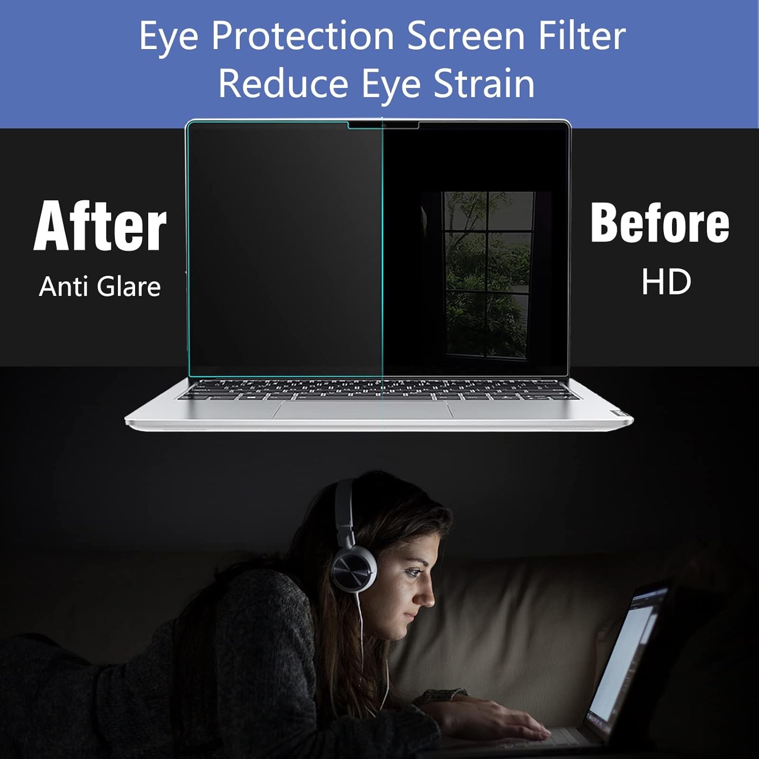 2 Pack Anti Blue Light (Matte) Screen Protector for HP Laptops 15.6″ Laptop