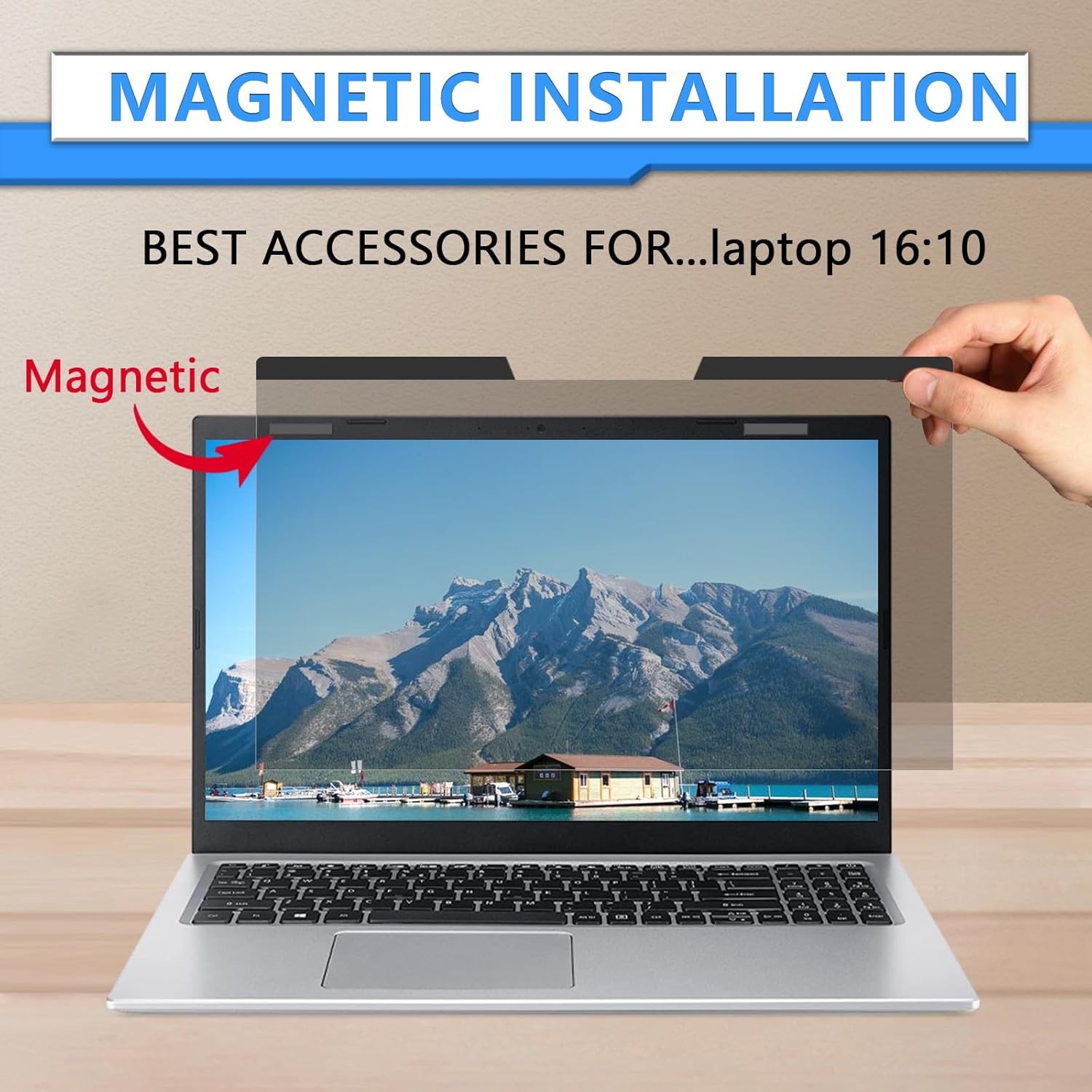 Magnetic Laptop Privacy Screen 16 Inch 16:10 for HP Dell Acer Asus Samsung Lenov